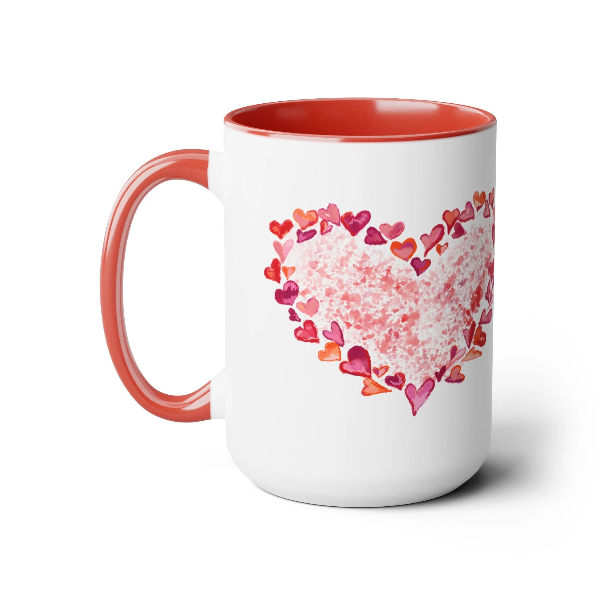 Heart of Hearts Two-Tone Ceramic Coffee Mugs