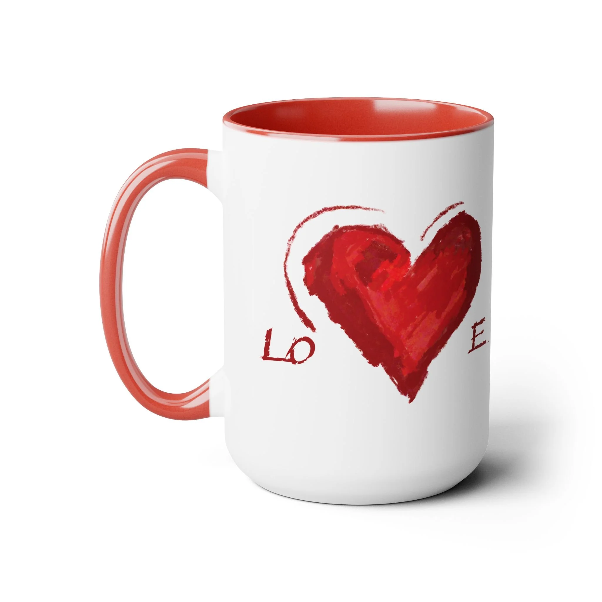 Love Heart Two-Tone Ceramic Coffee Mugs