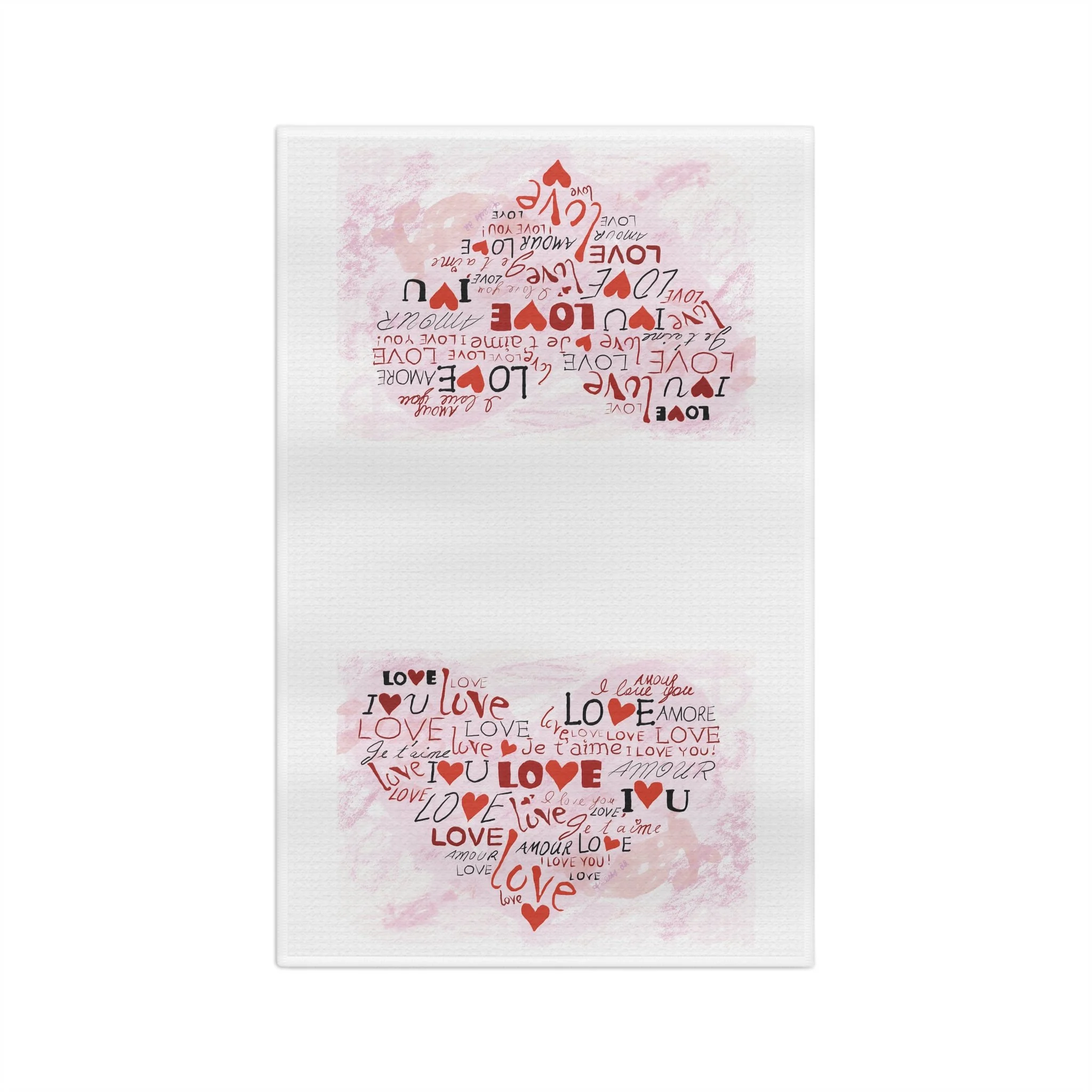 Amore Heart Microfiber Waffle Kitchen Towel