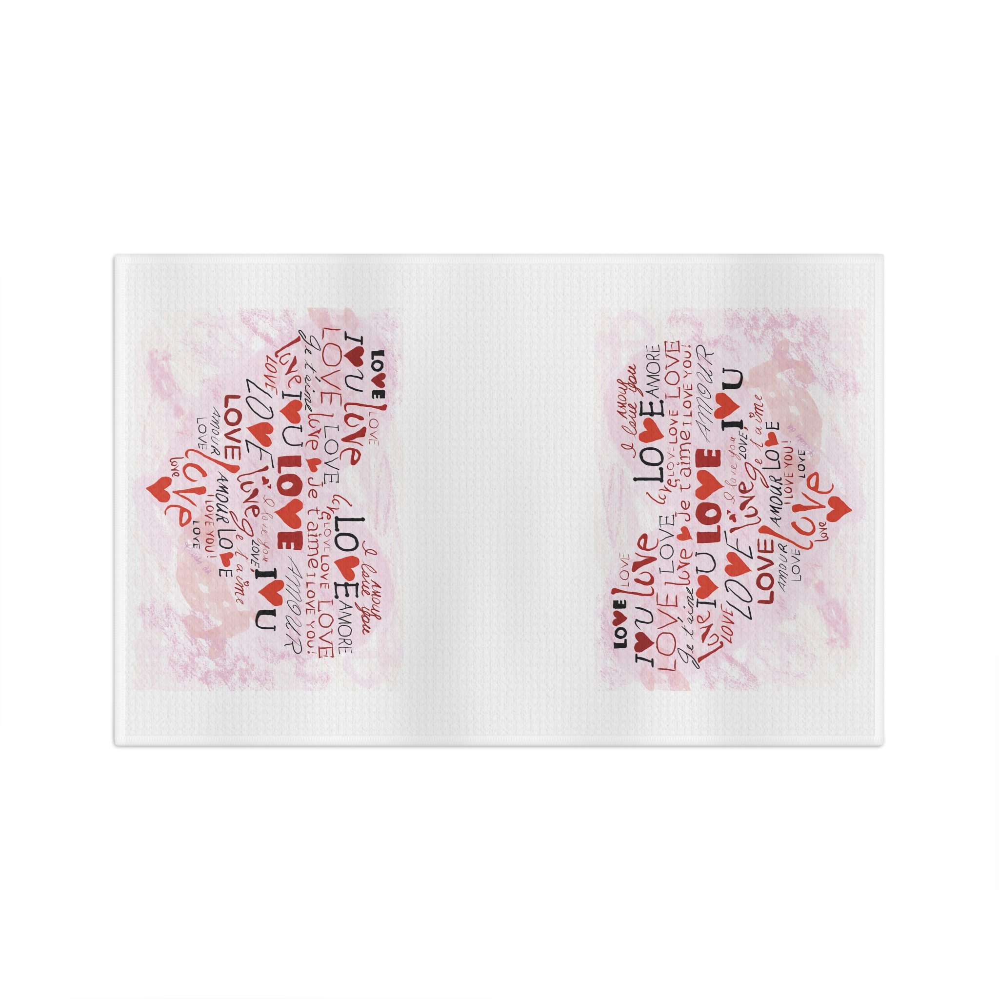 Valentines day microfiber waffle towel