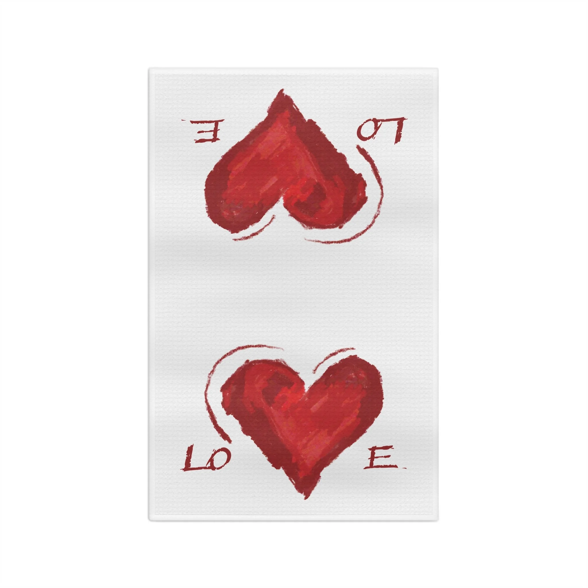 Love Heart Microfiber Waffle Kitchen Towel