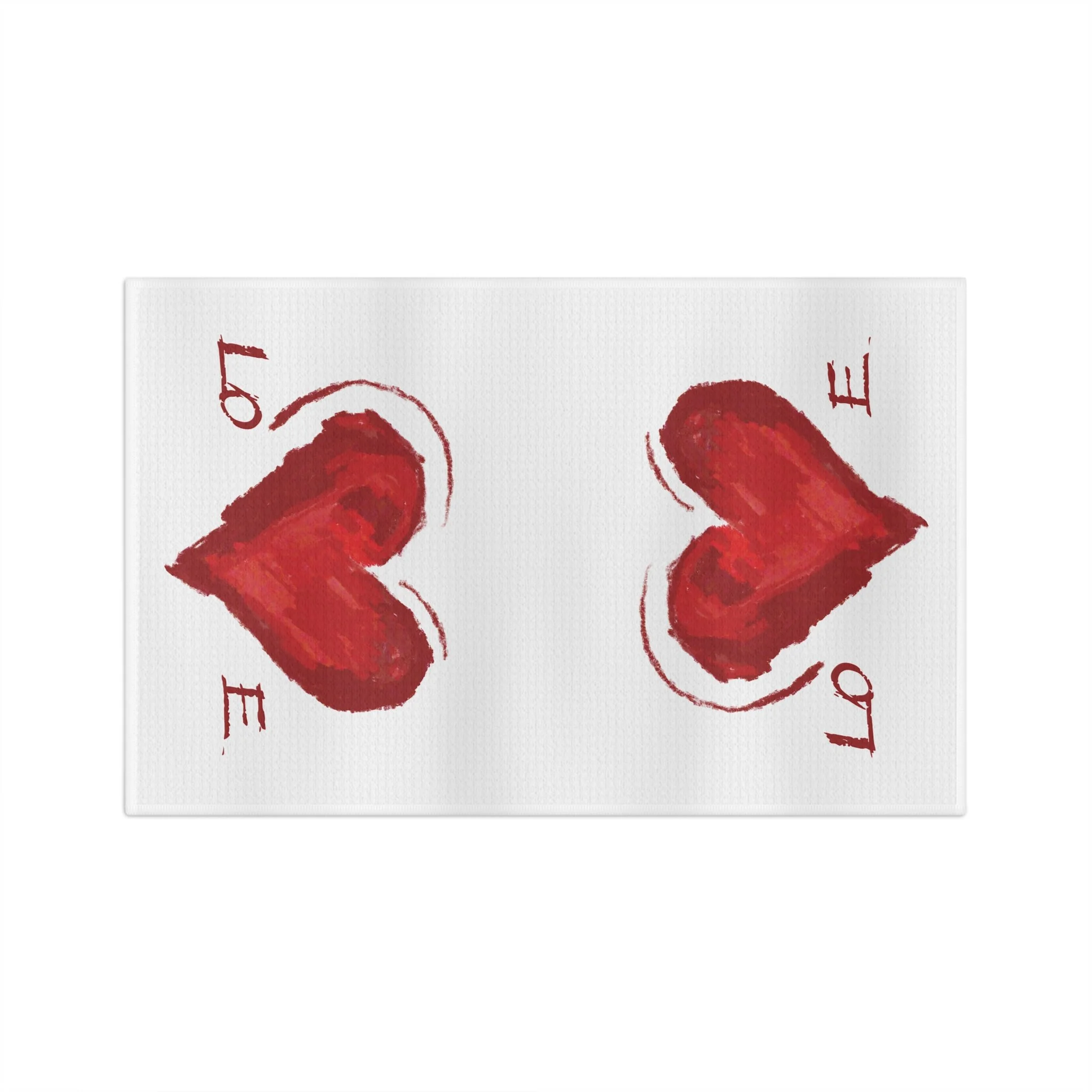 Love Heart Microfiber Waffle Kitchen Towel 16" x 25"