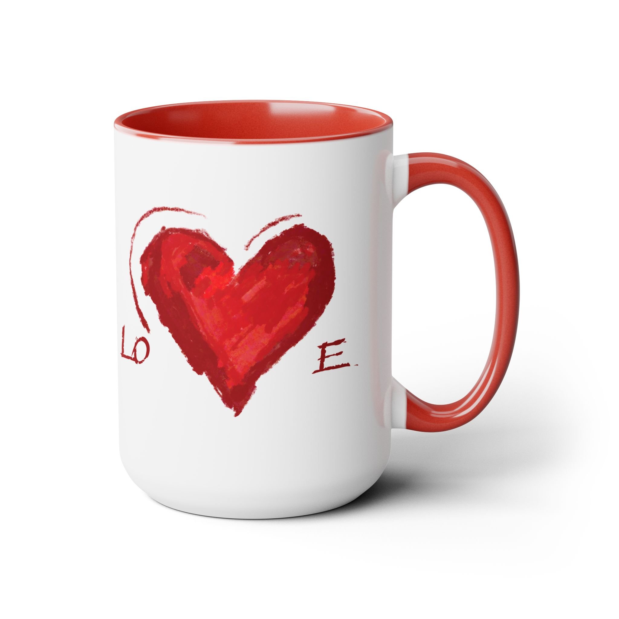 Valentines day heart ceramic mug 15oz