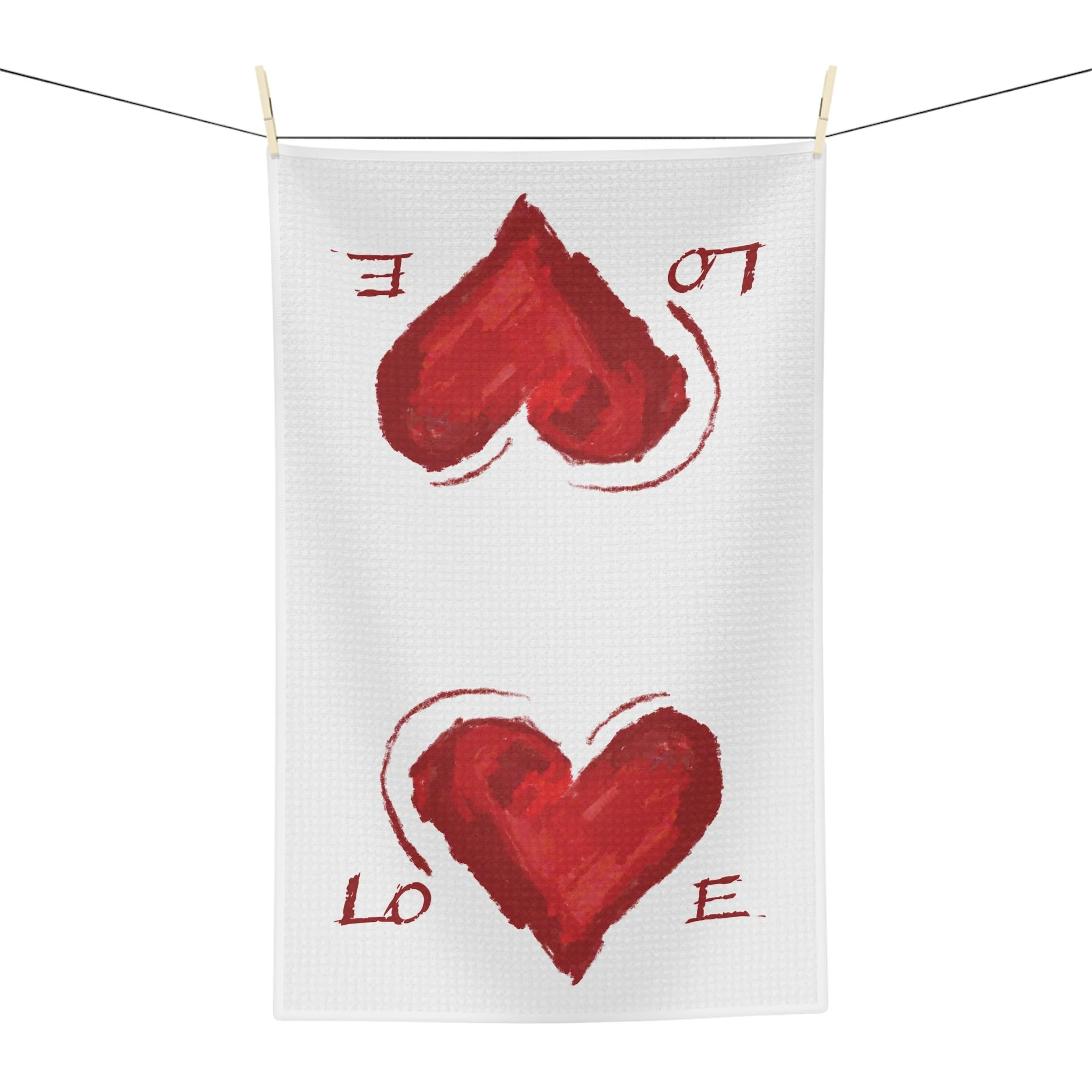 Valentines day love microfiber waffle towel 16" x 25"
