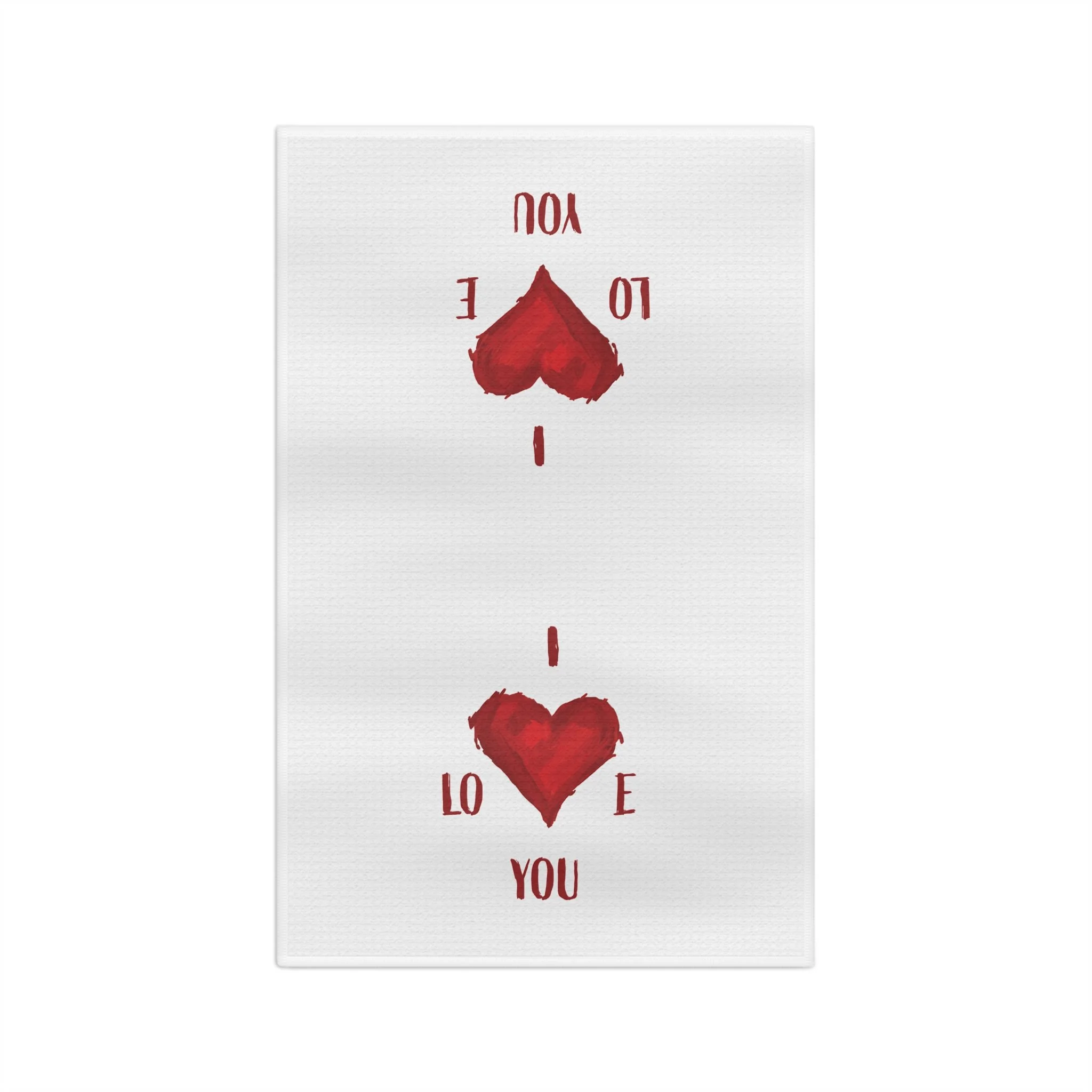 I Love You Microfiber Waffle Kitchen Towel