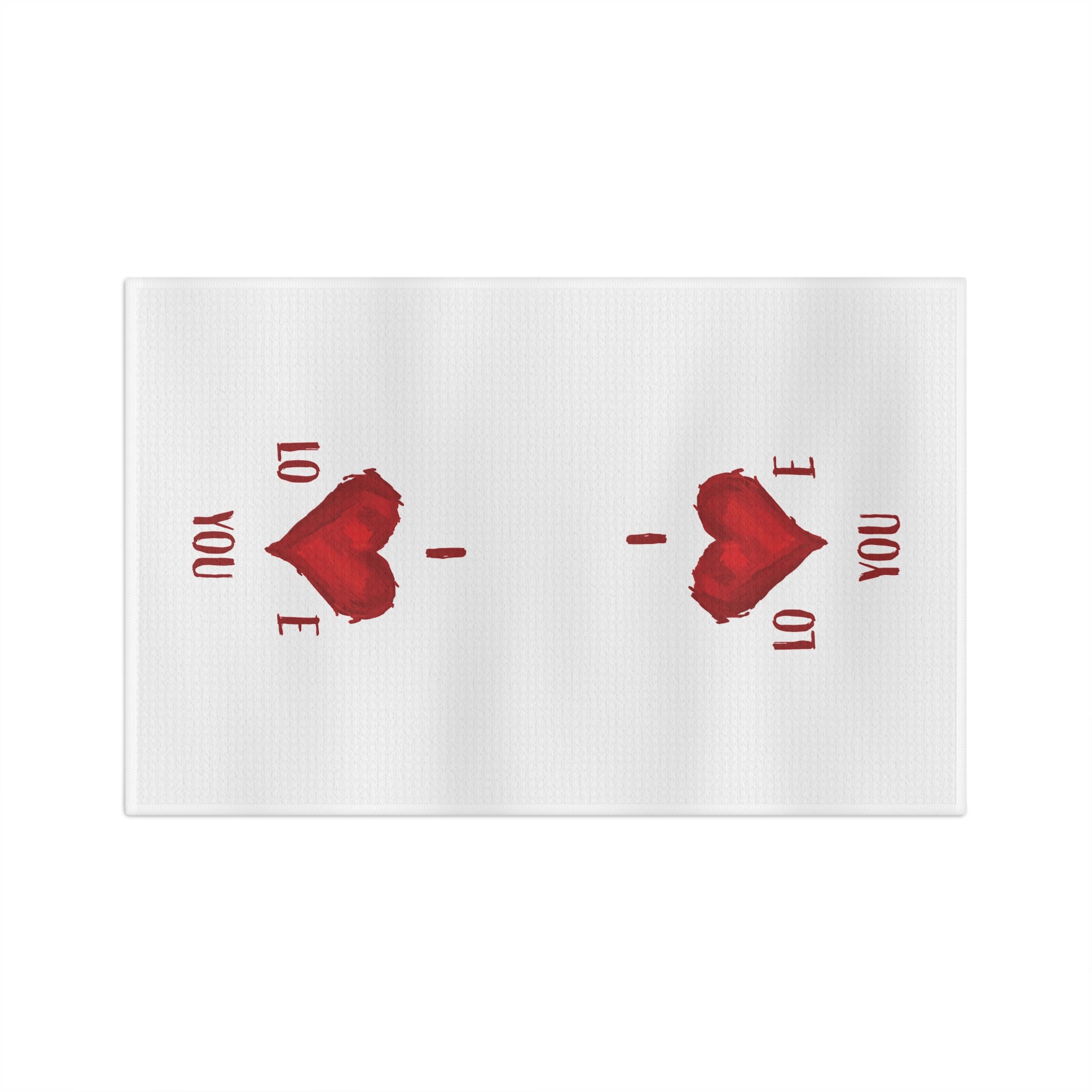 I Love You Microfiber Waffle Kitchen Towel 16" x 25"