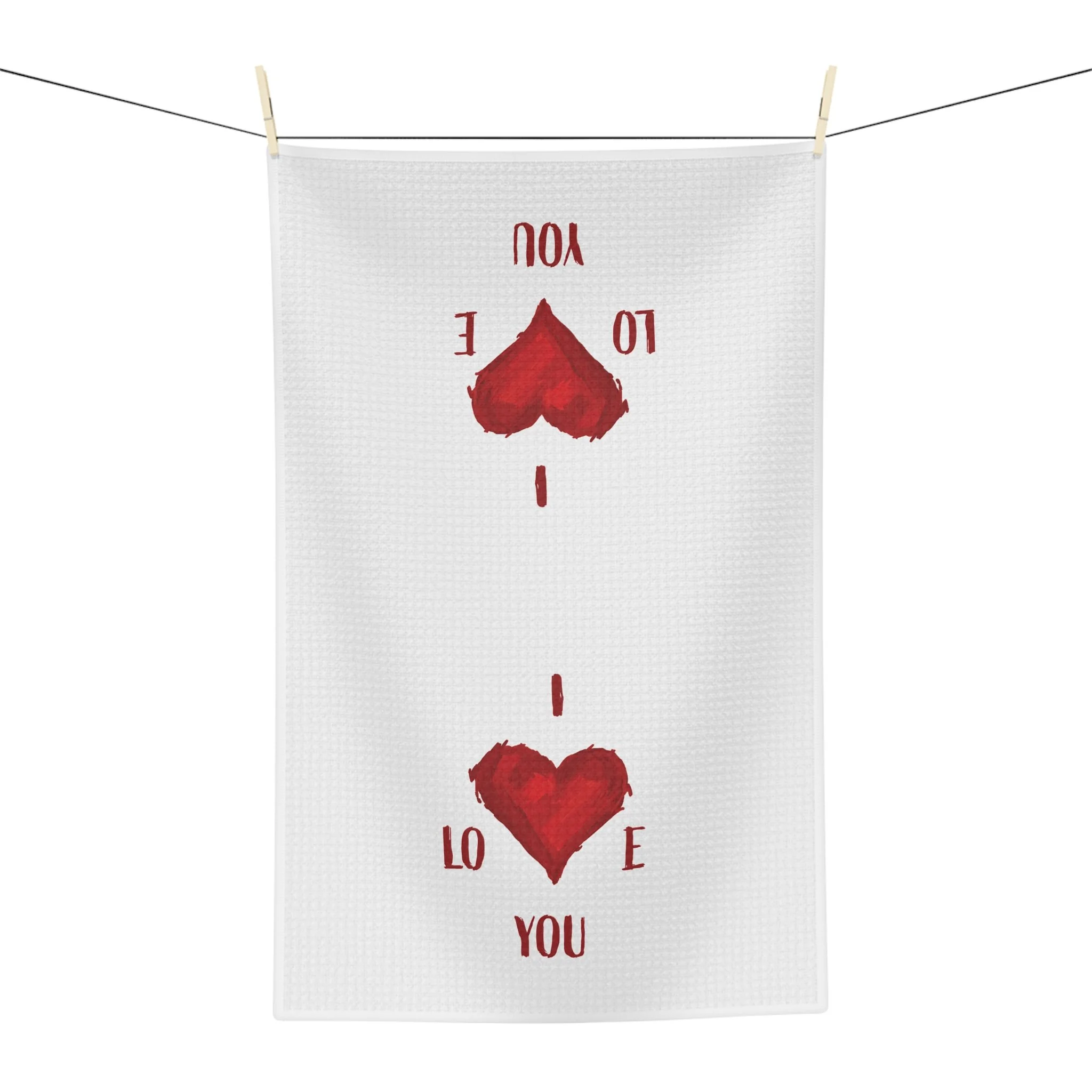 Valentines Day Microfiber Waffle Towel 16" x 25"