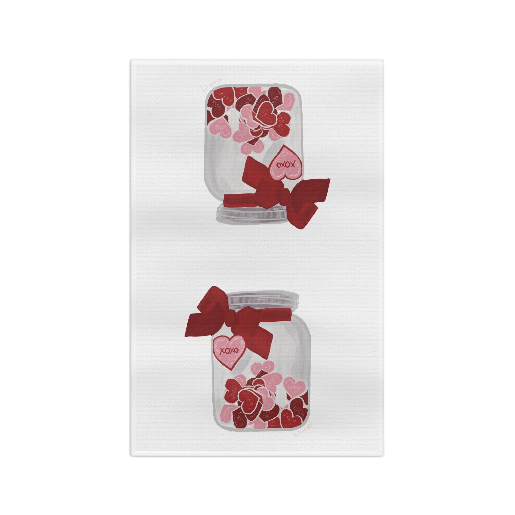 Jar of Hearts Microfiber Waffle Kitchen Towel