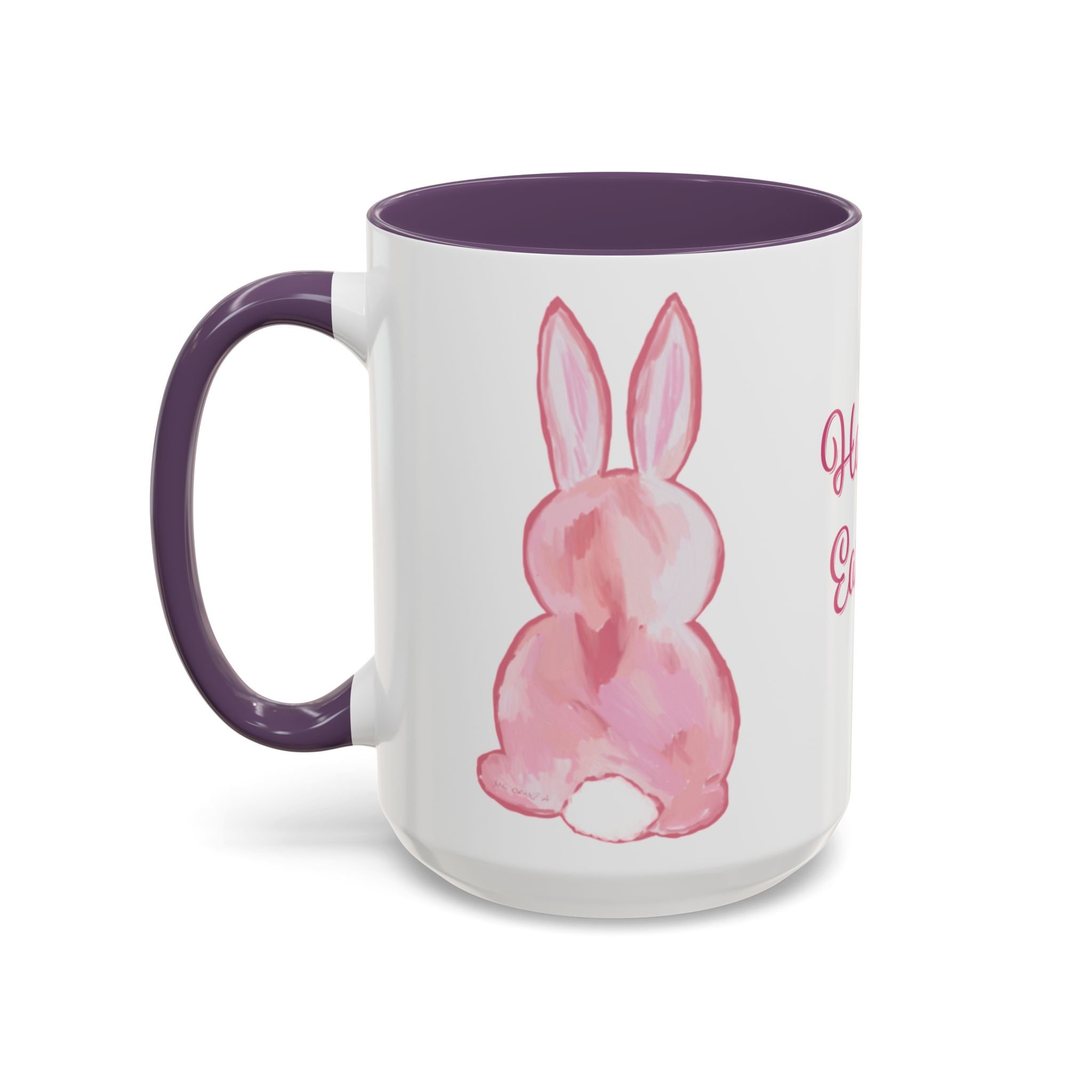 Easter Bunny Two Tone Ceramic Coffee Mugs 15oz purple