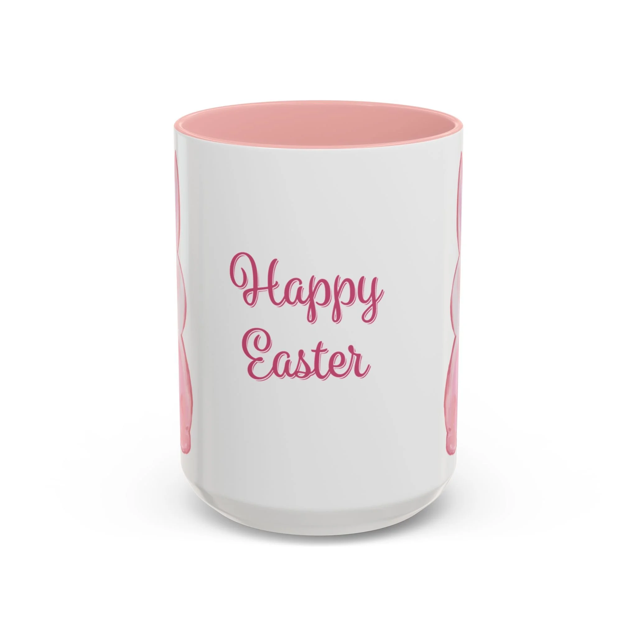Easter Bunny Two Tone Ceramic Coffee Mugs 15oz Pink