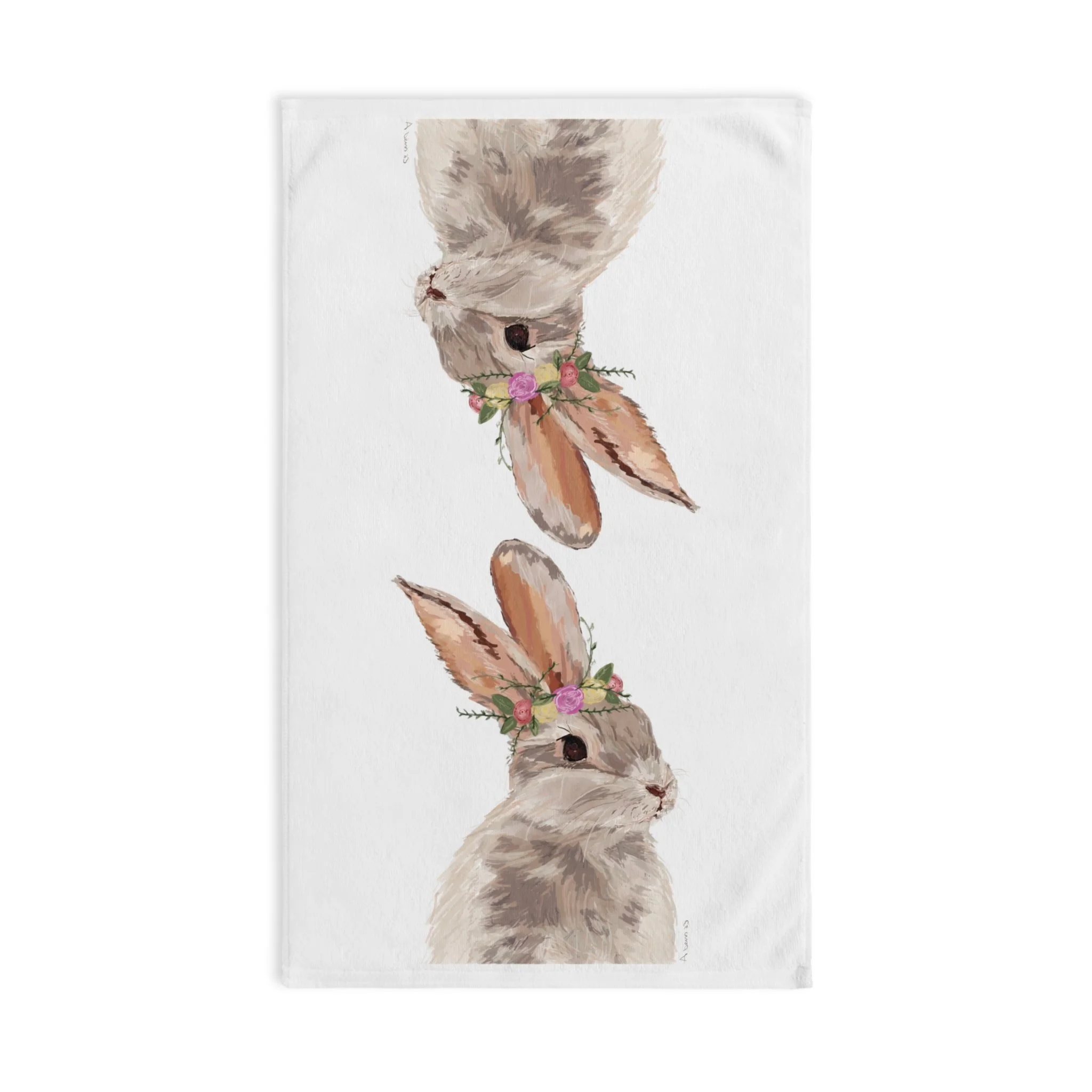 Floral Bunny Polyester Cotton Hand Towel