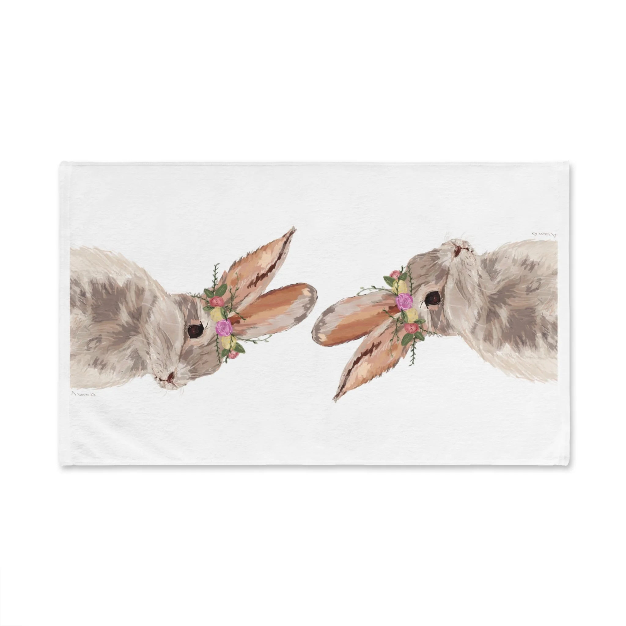Floral Bunny Polyester Cotton Hand Towel