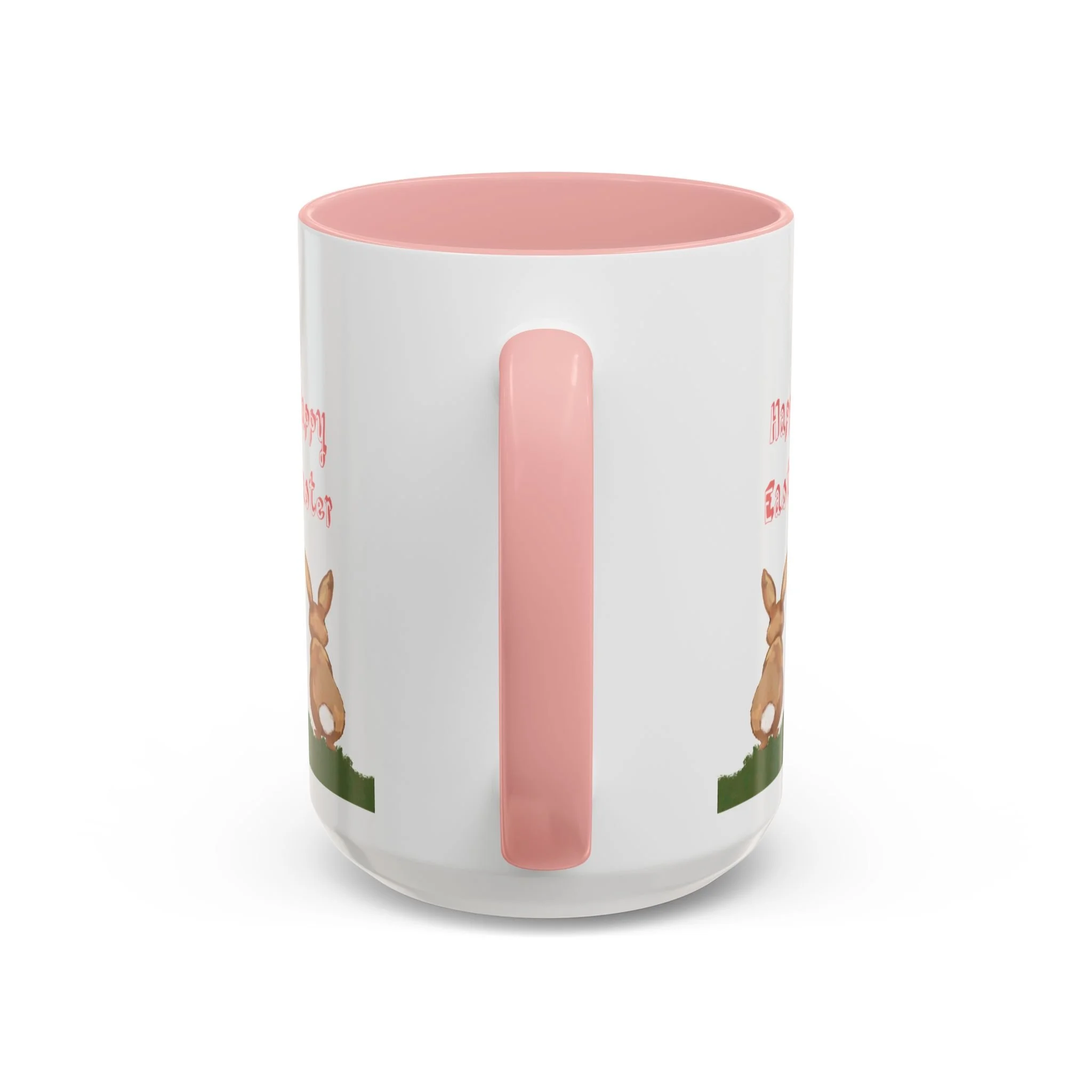 Bunny Love Easter Cross Ceramic Coffee Mug Pink 15oz