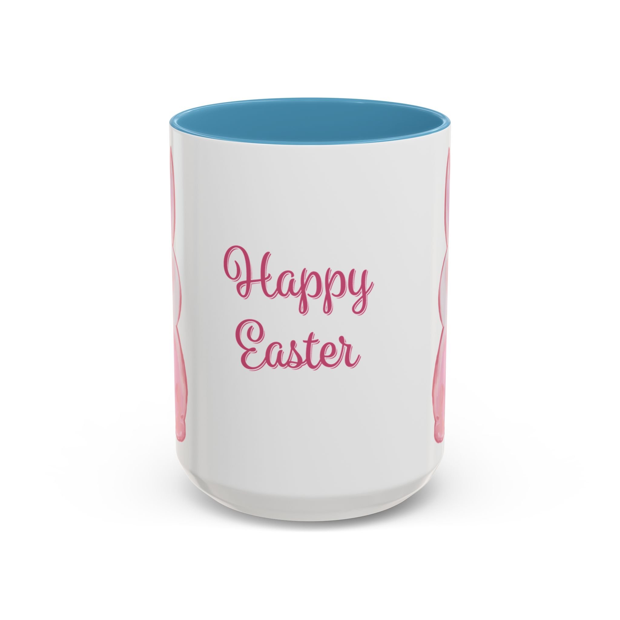Easter Bunny Two Tone Ceramic Coffee Mugs 15oz Light Blue