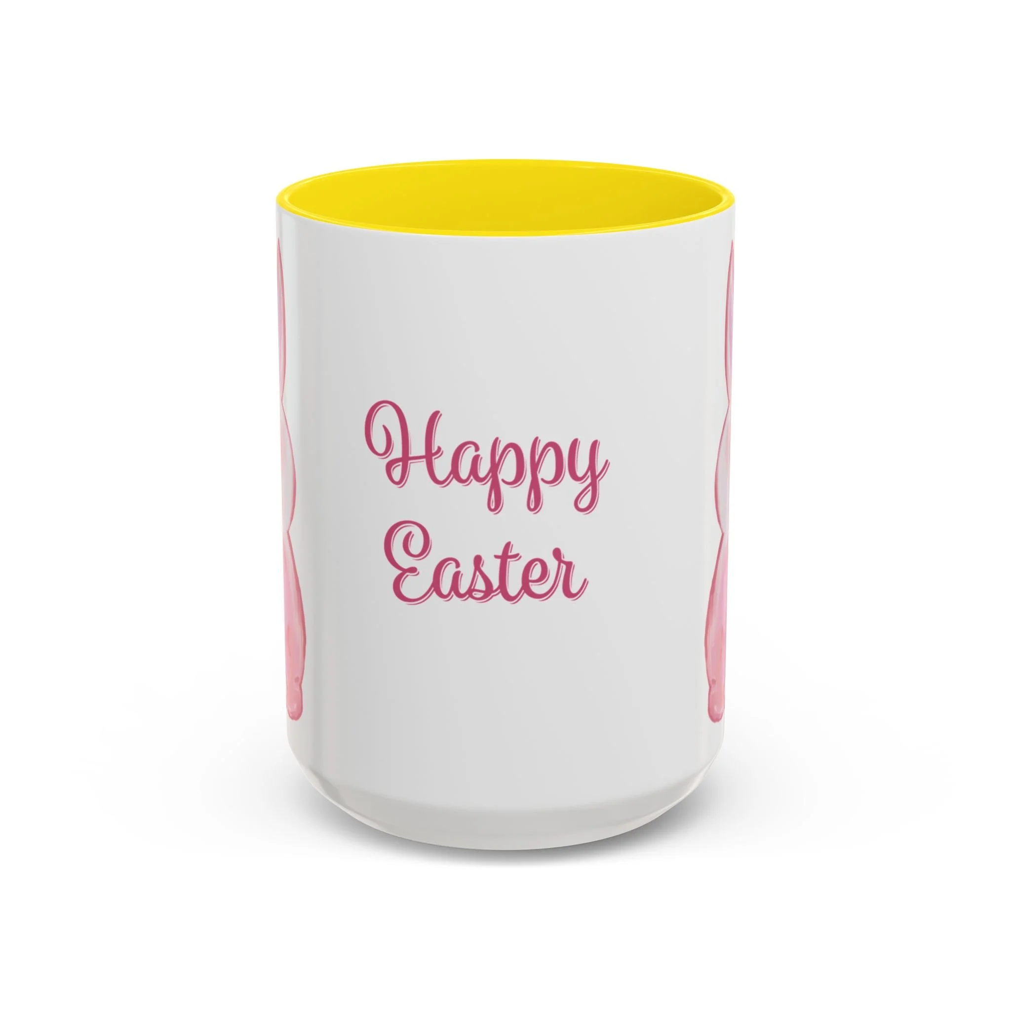 Easter Bunny Two Tone Ceramic Coffee Mugs 15oz Yellow