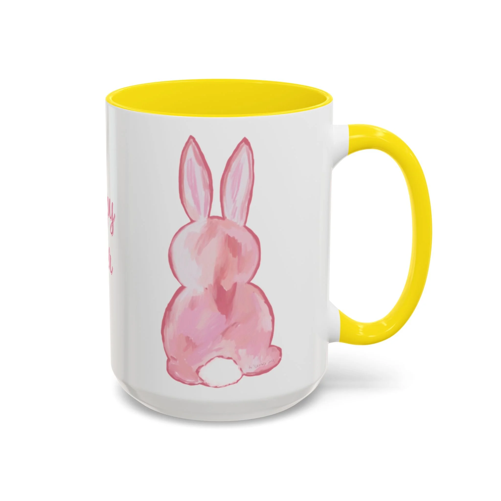 Easter Bunny Two Tone Ceramic Coffee Mugs 15oz Orange
