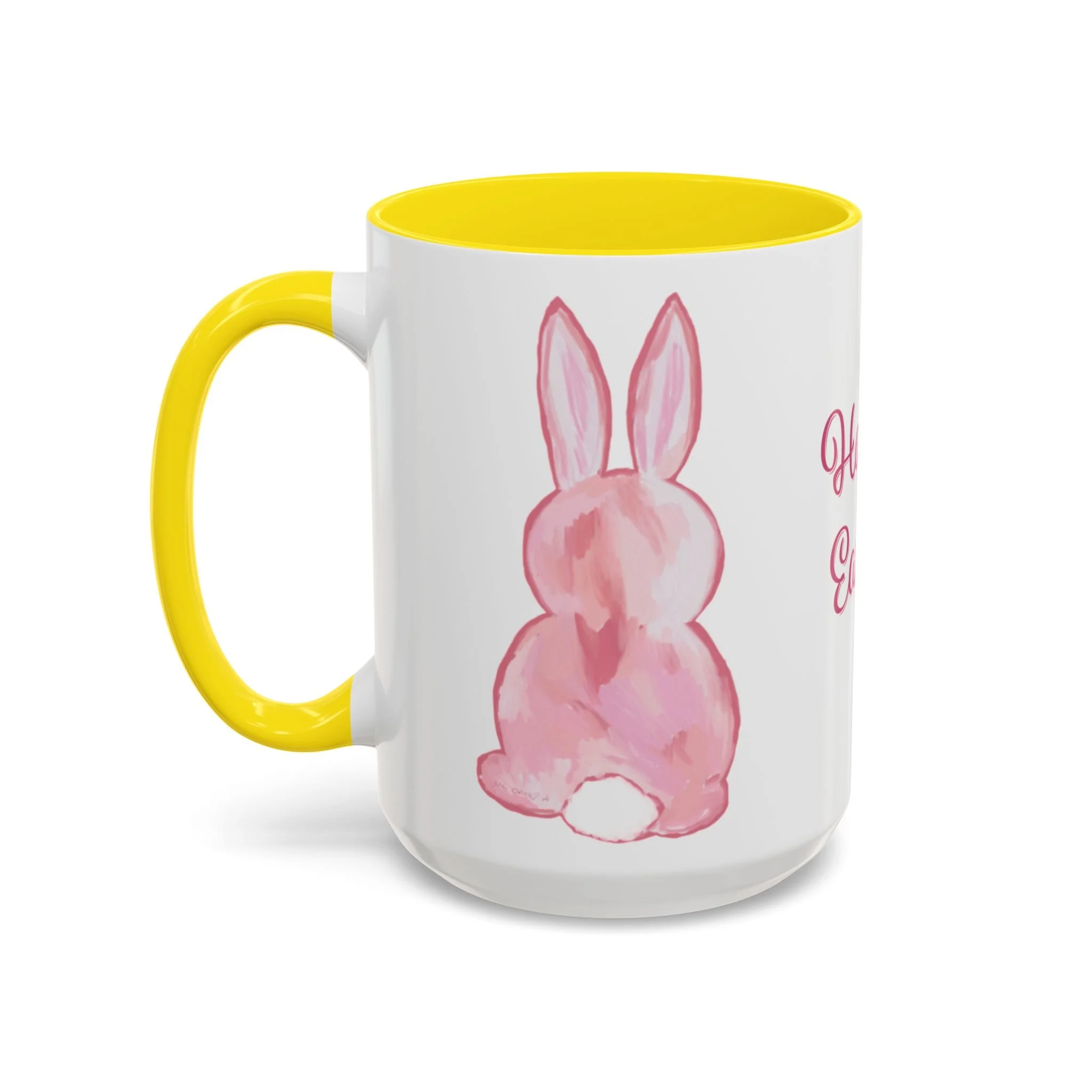 Easter Bunny Two Tone Ceramic Coffee Mugs 15oz Orange