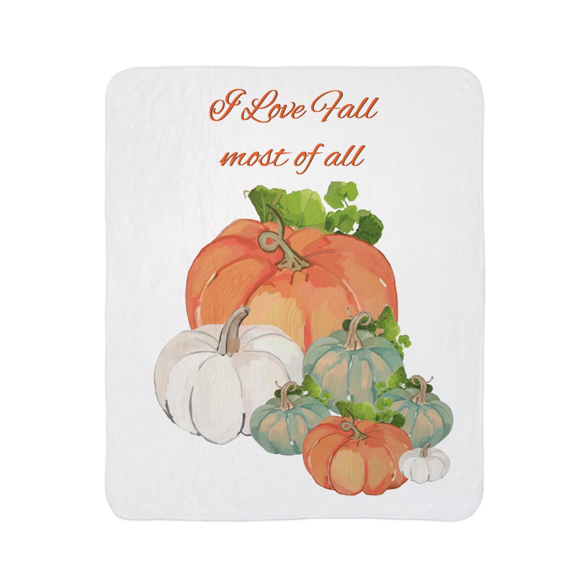 Fall Harvest Pumpkin Fleece Sherpa Blankets