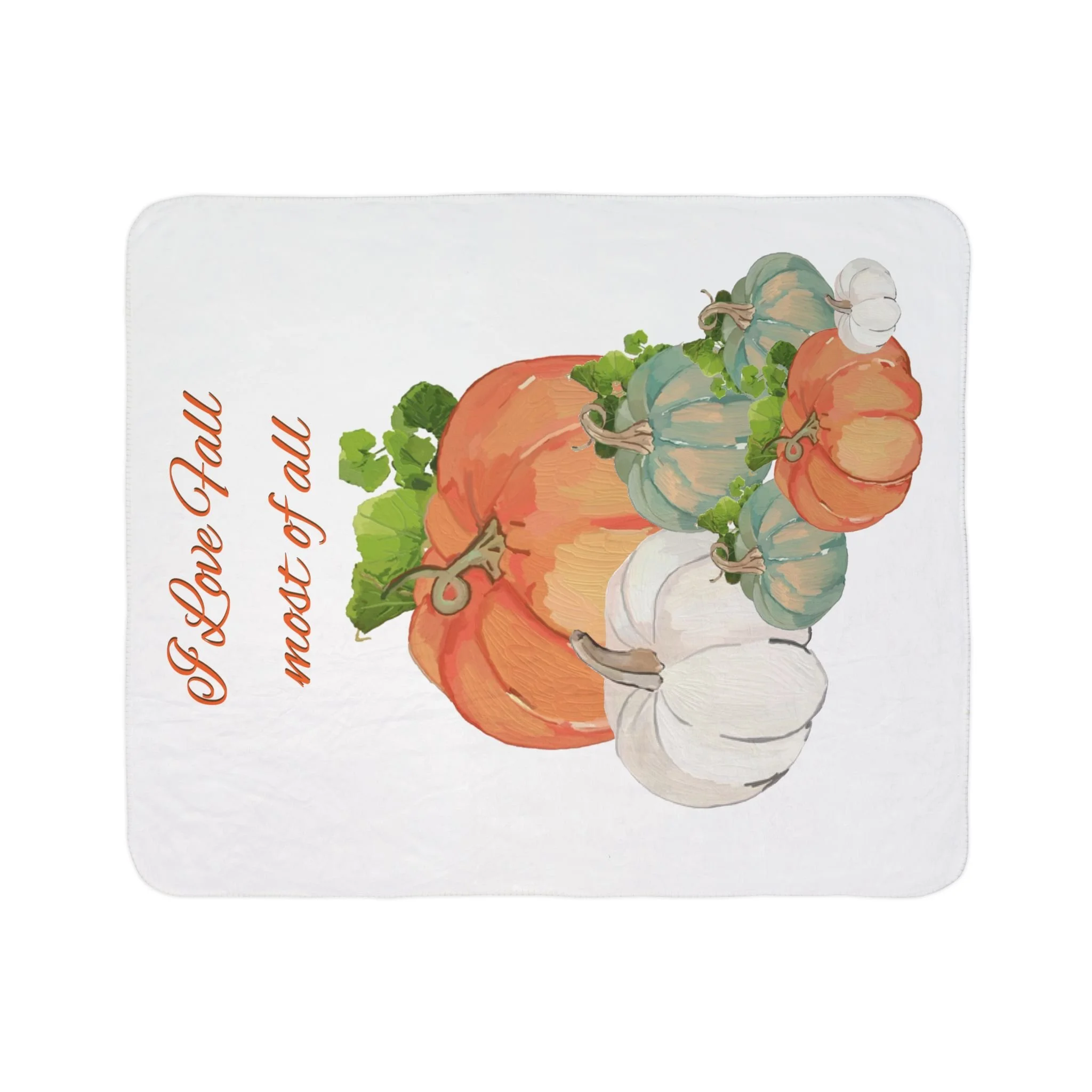 Fall Harvest Pumpkin Sherpa Blanket 50" x 60"