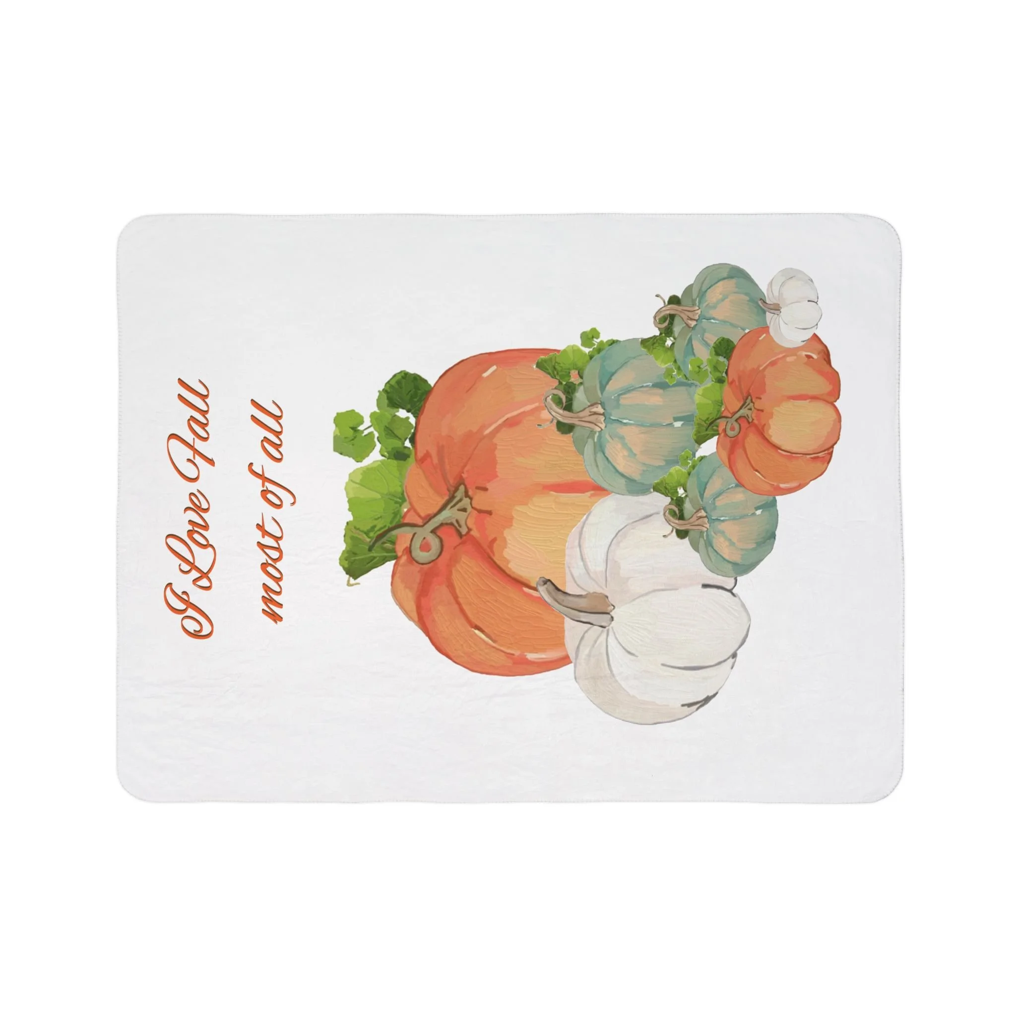 Fall Harvest Pumpkin Sherpa Blanket 60" x 80"