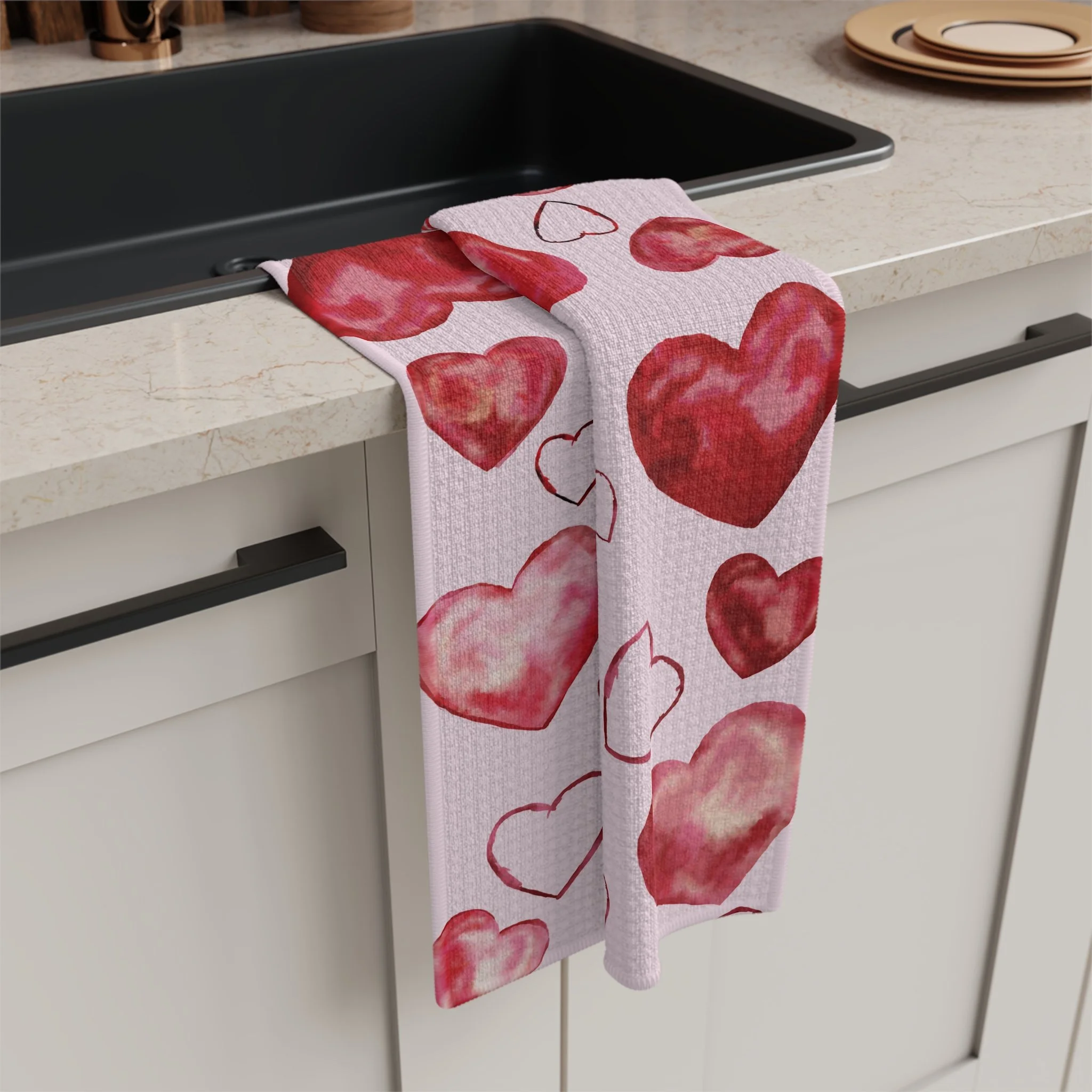 Valentines day dish towel 16" x 25"