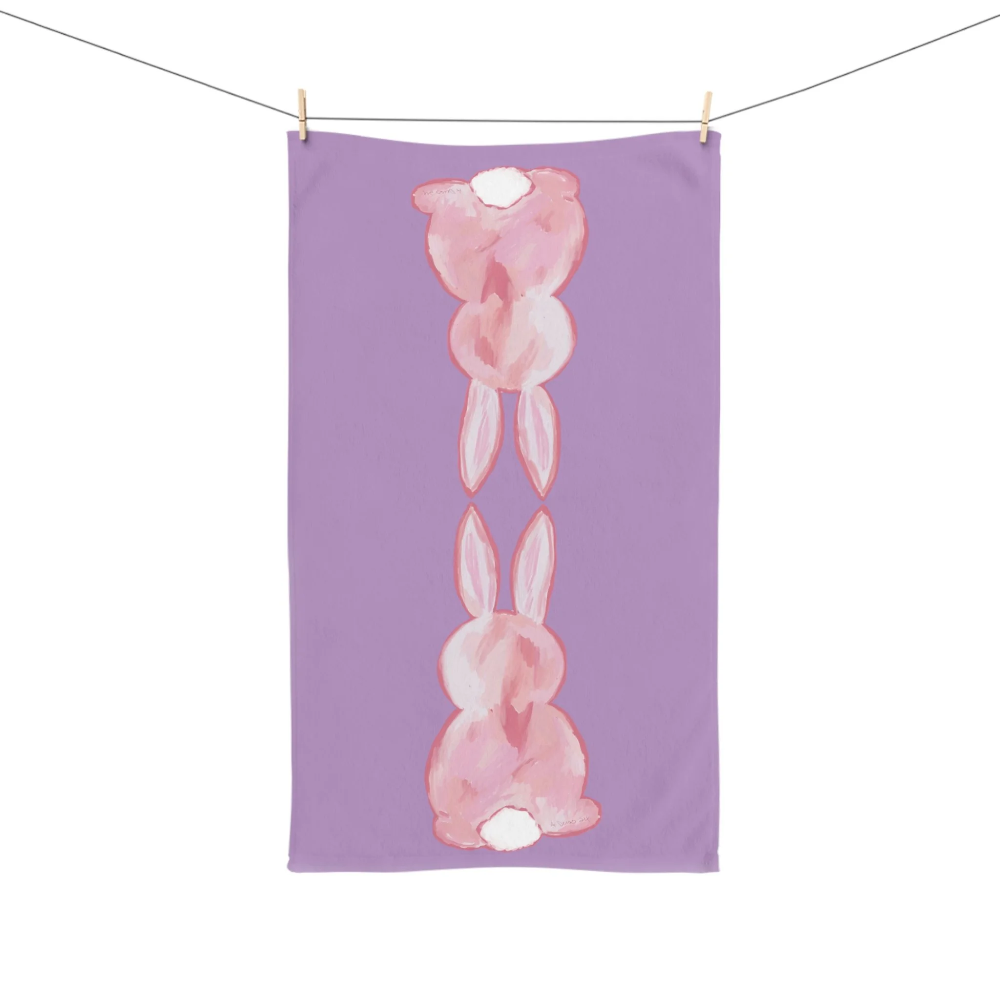 Bunny Rabbit Poly Cotton Hand Towel