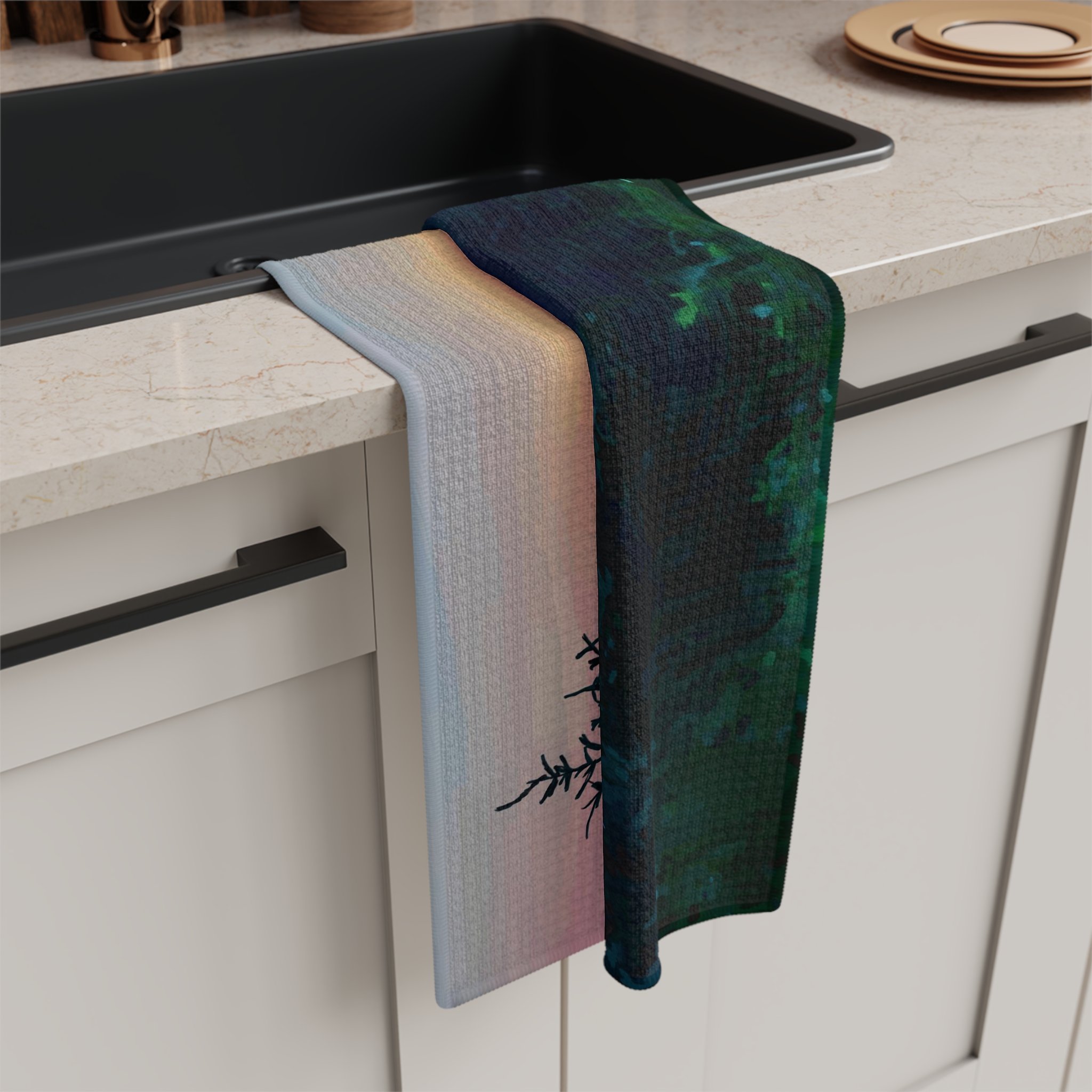 Asheville North Carolina Microfiber Waffle Kitchen Towel