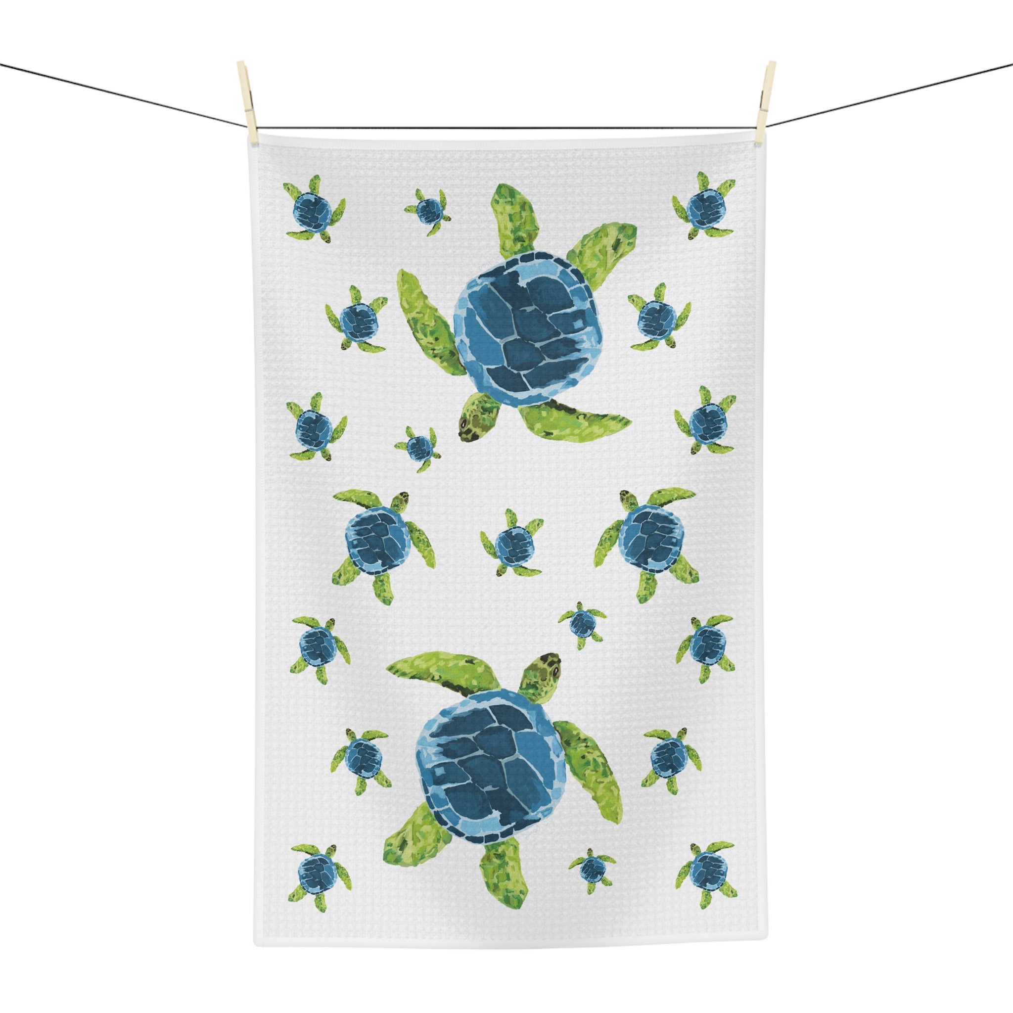 Sea Turtles Microfiber Waffle Kitchen Towel 16" x 25"