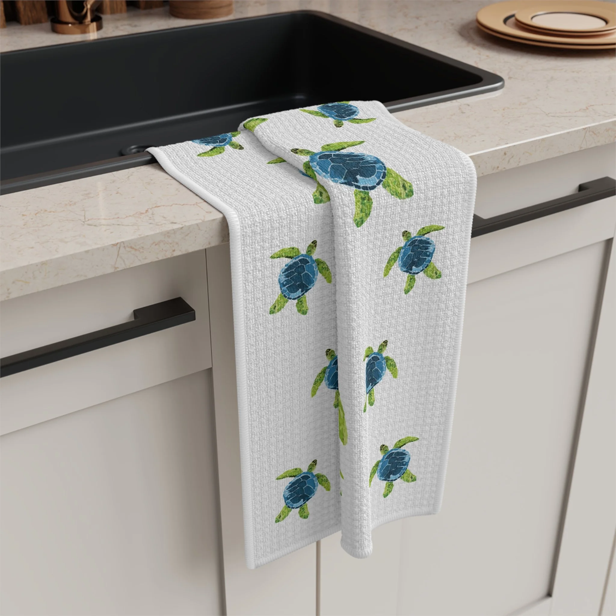 Sea Turtles Microfiber Waffle Kitchen Towel