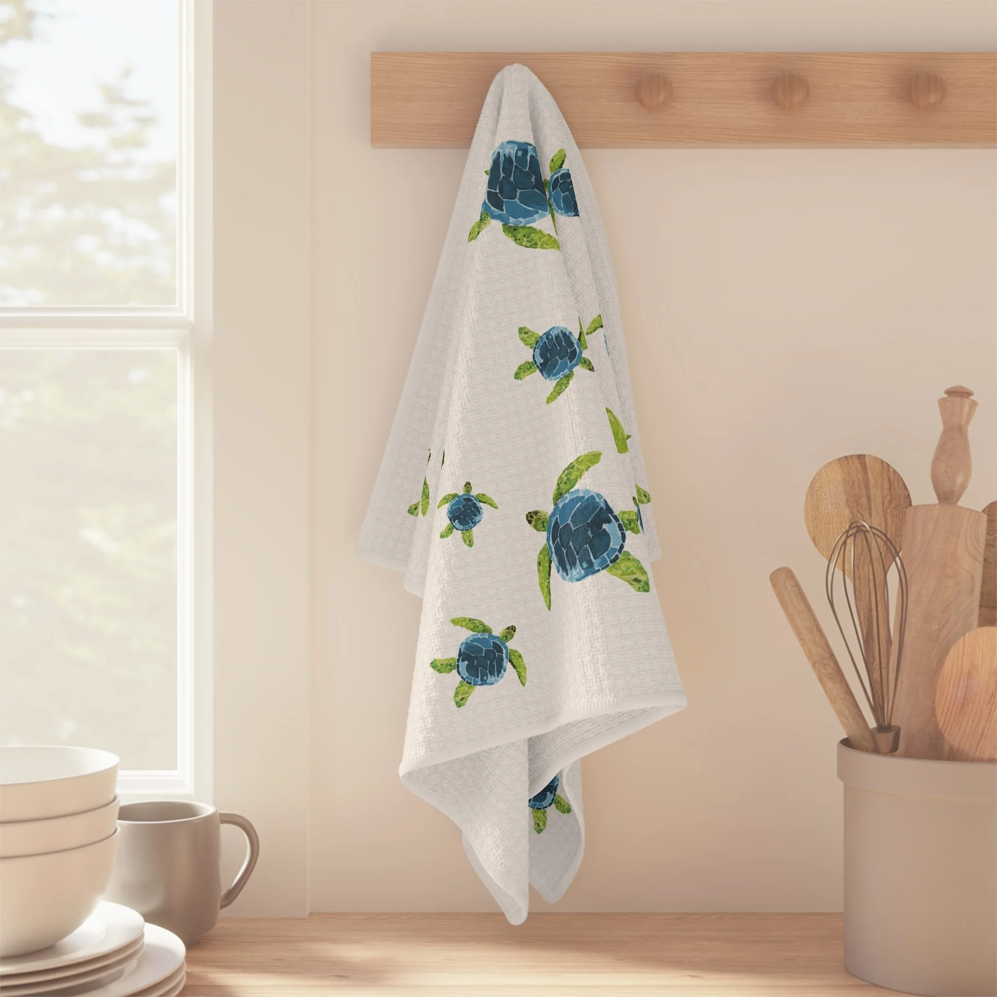 Turtle Microfiber Waffle Kitchen Towel