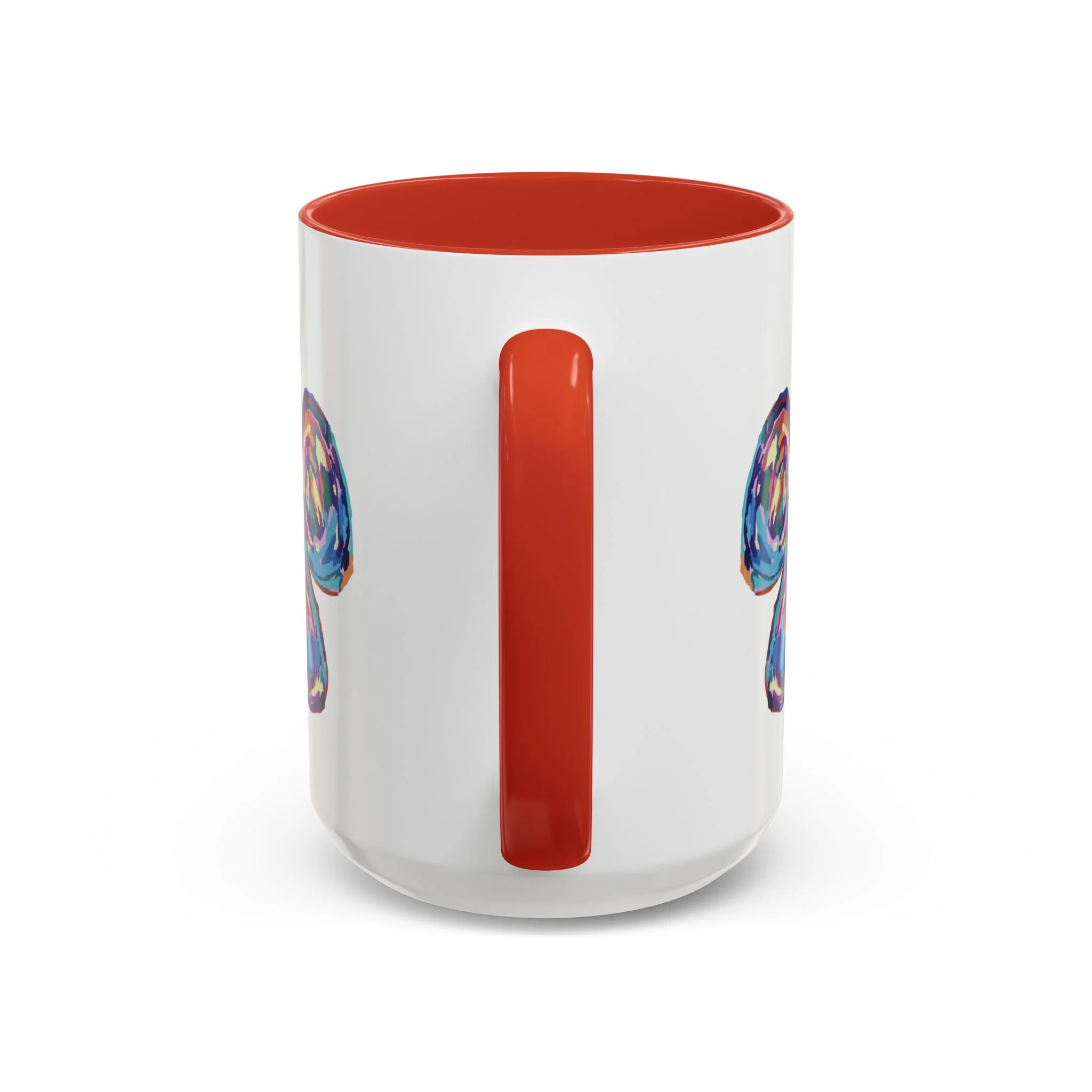 Paw Print Two Tone Ceramic Coffee Mugs Red