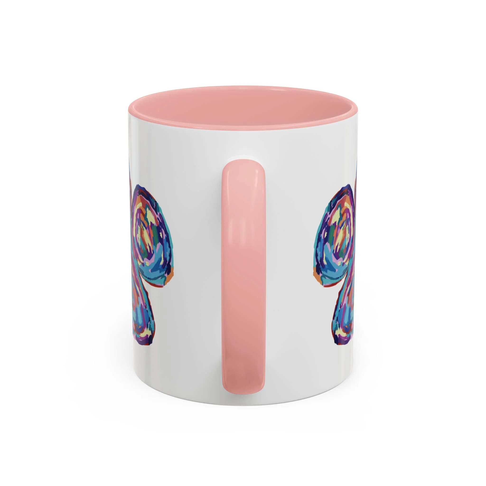 Paw Print Two Tone Ceramic Coffee Mugs Pink 11oz