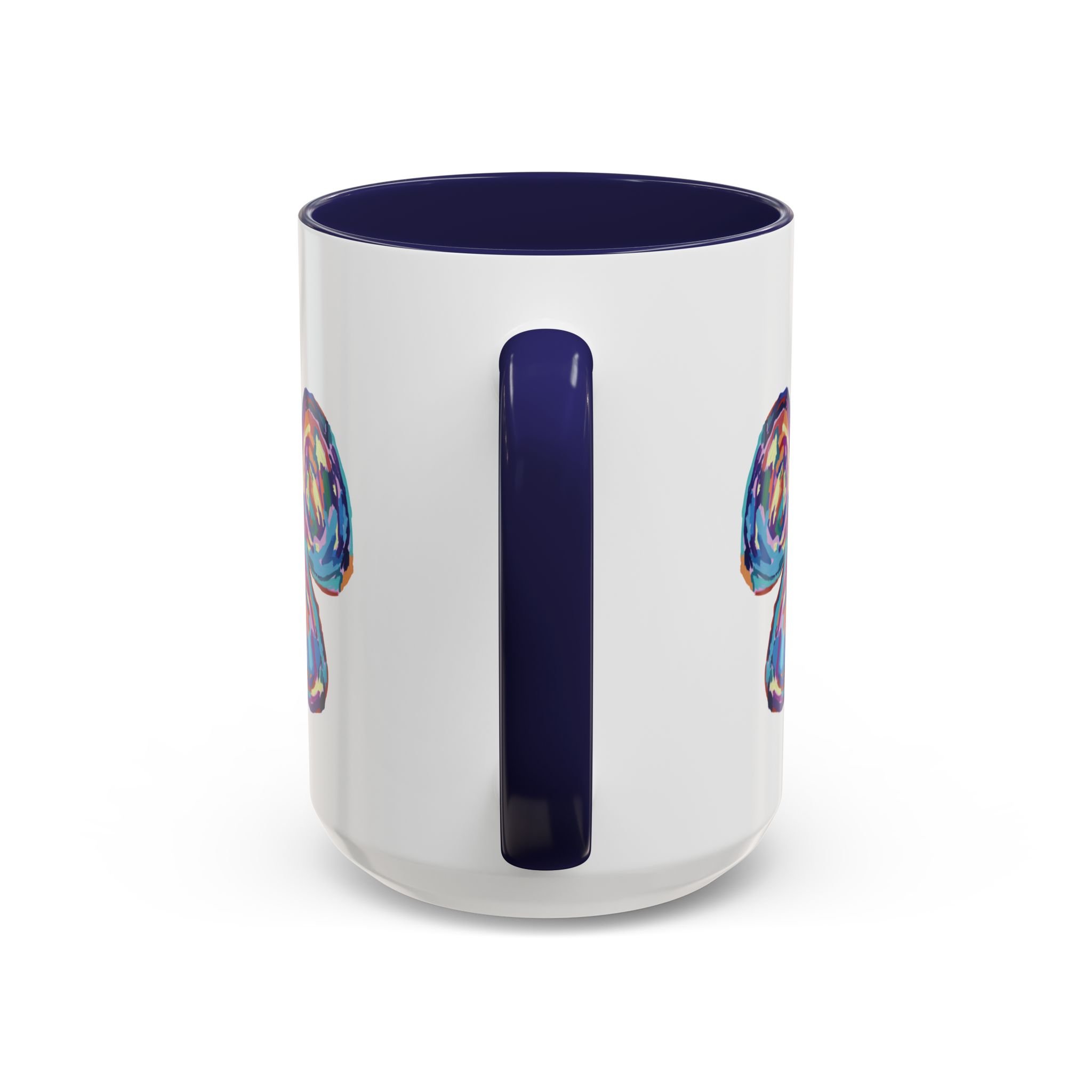 Paw Print Two Tone Ceramic Coffee Mugs Navy 15oz