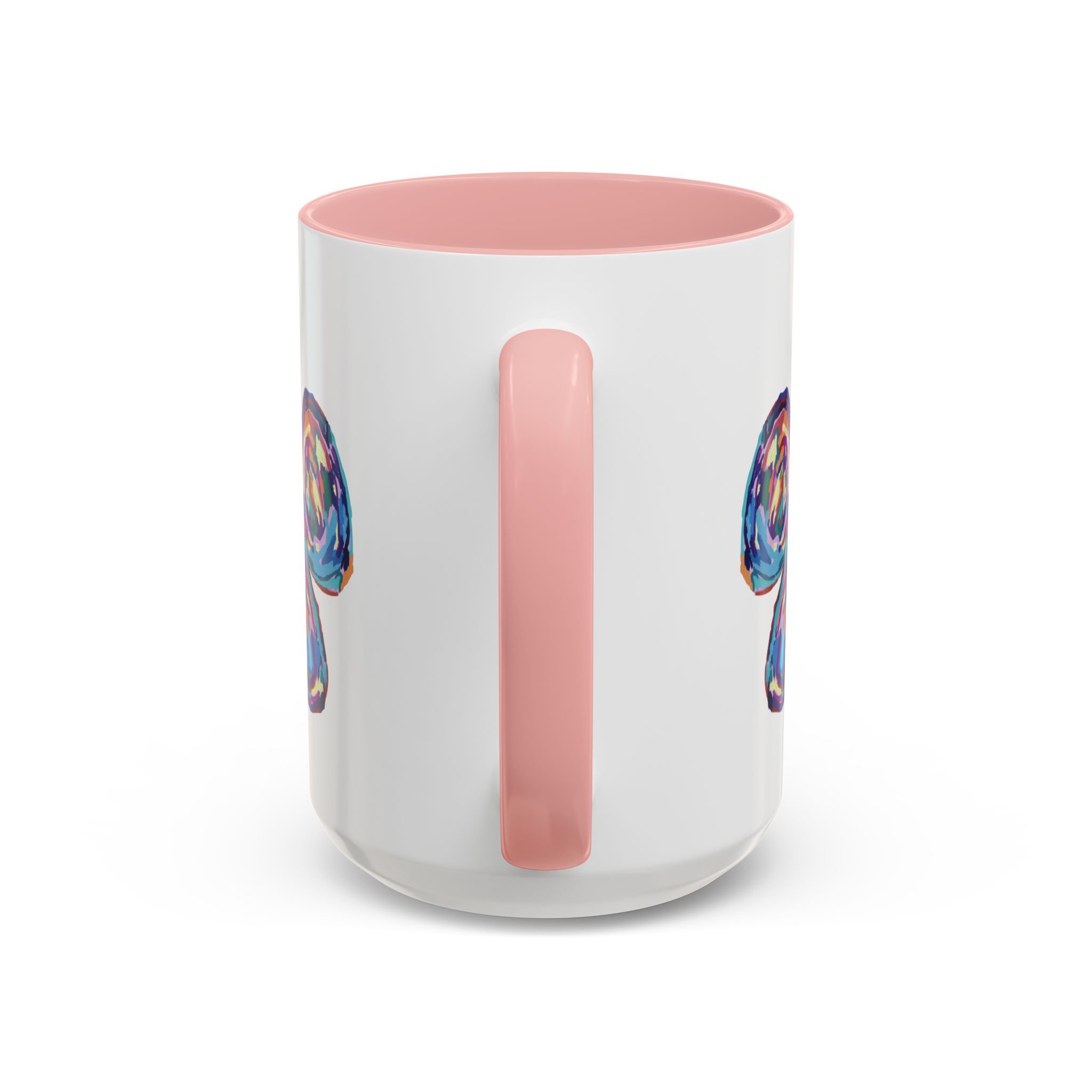 Paw Print Two Tone Ceramic Coffee Mugs Pink 15oz