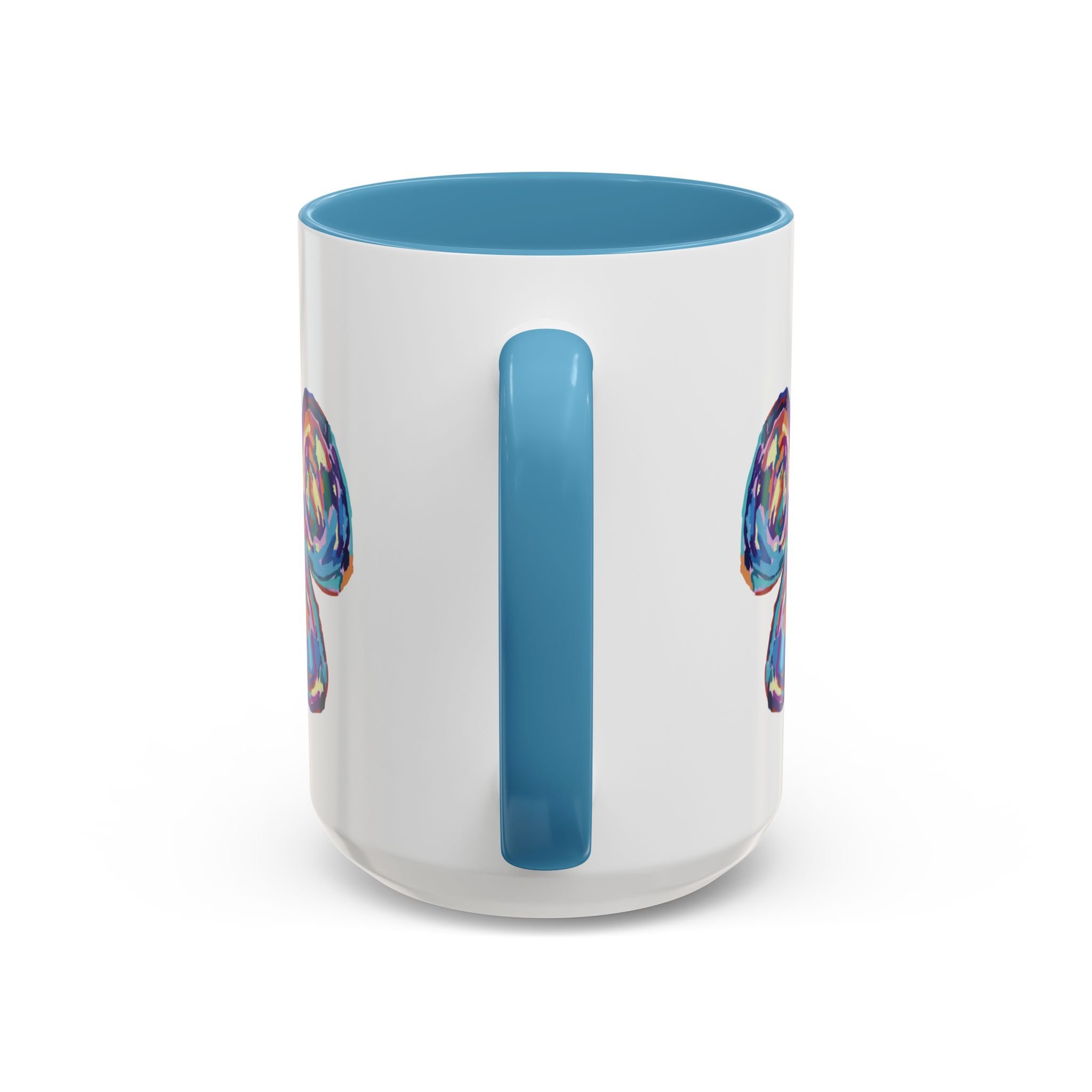 Paw Print Two Tone Ceramic Coffee Mugs Light blue 15oz