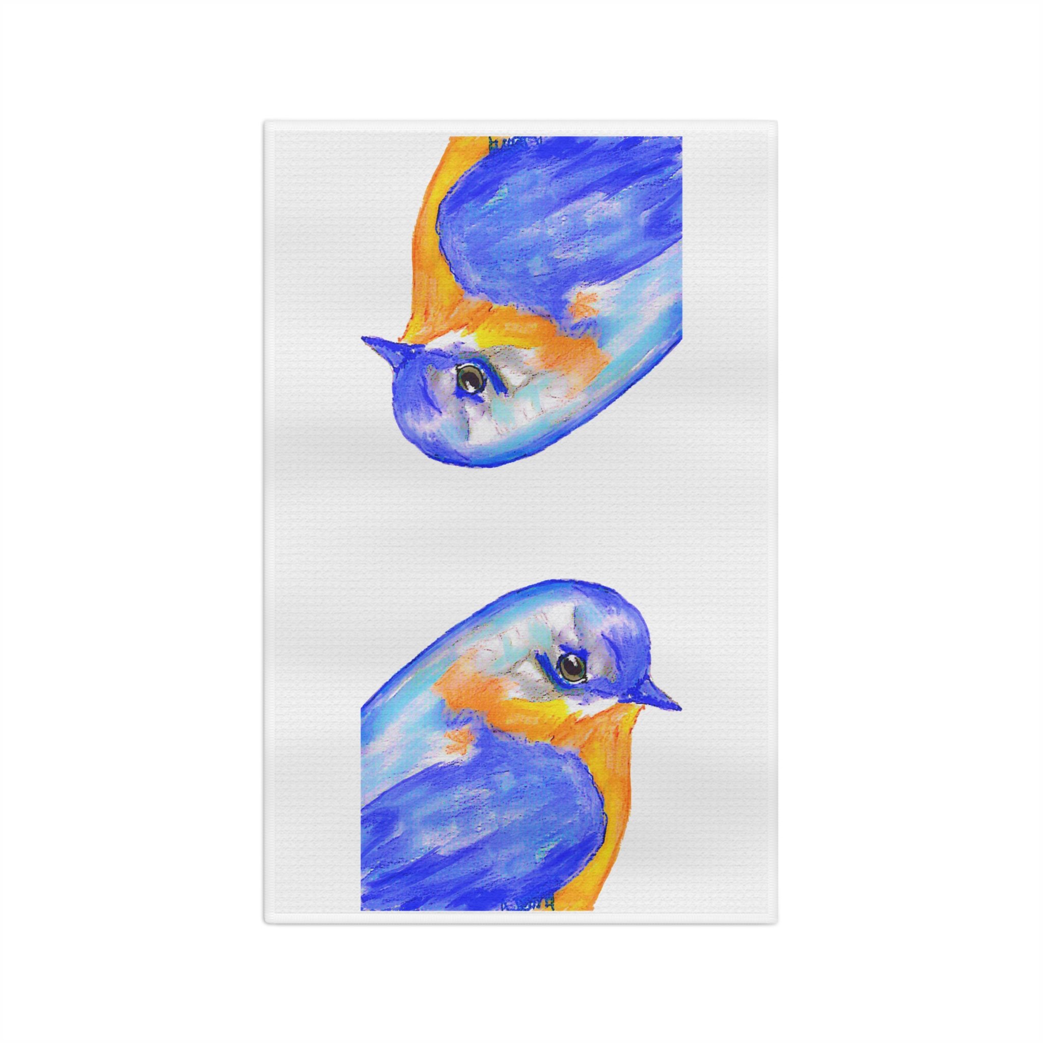 Watercolor Summer bird Microfiber Waffle Kitchen Towel