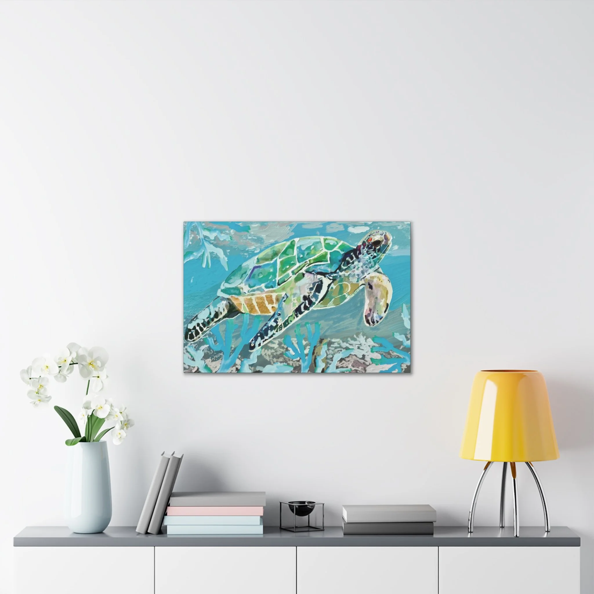 Sea Turtle Stretched Canvas wall art