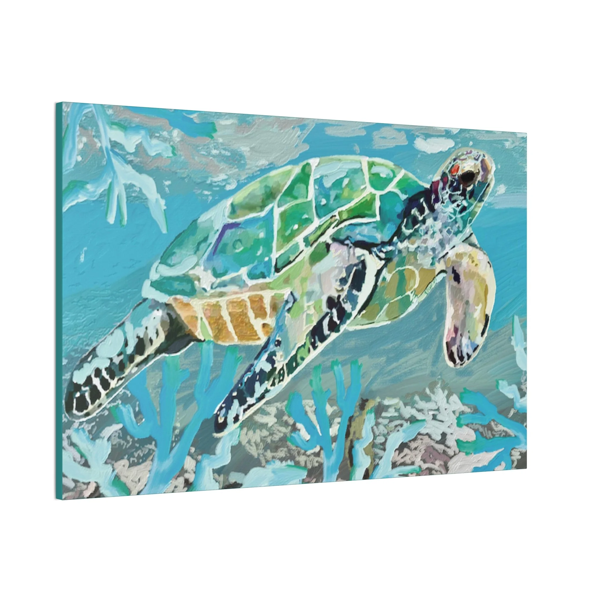 Coastal Sea Turtle canvas wall art