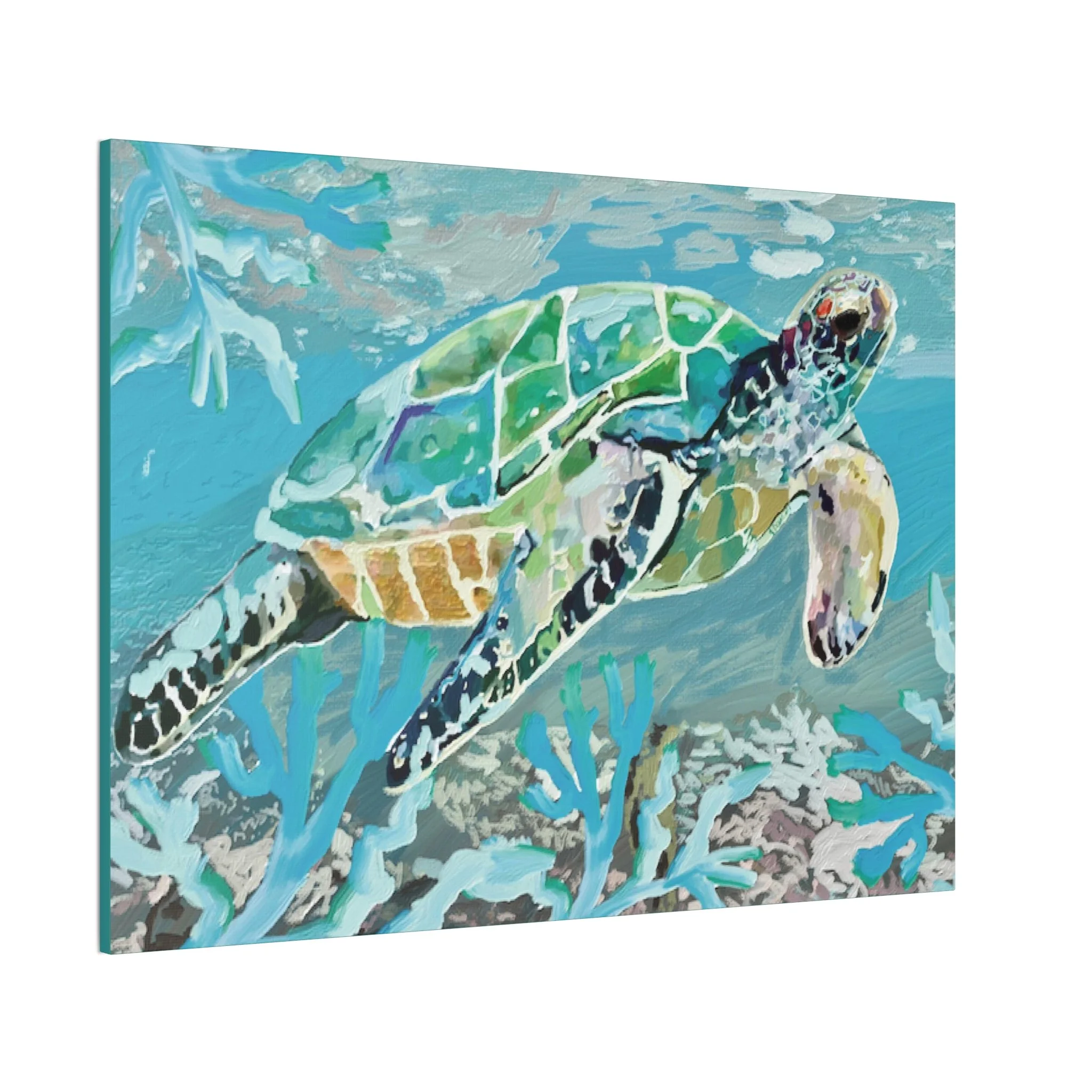 Coastal Sea Turtle canvas wall art