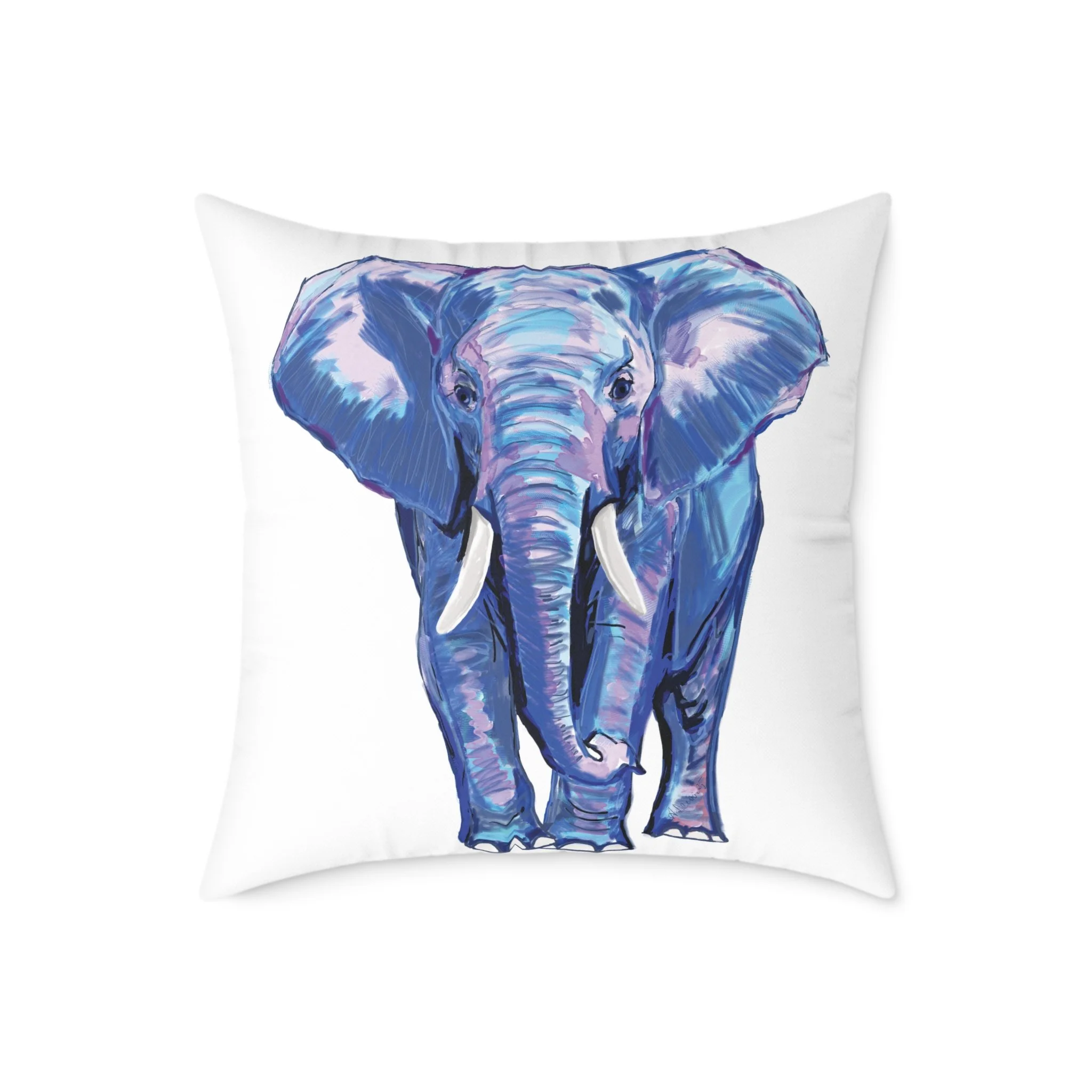 Elephant throw pillow 18"