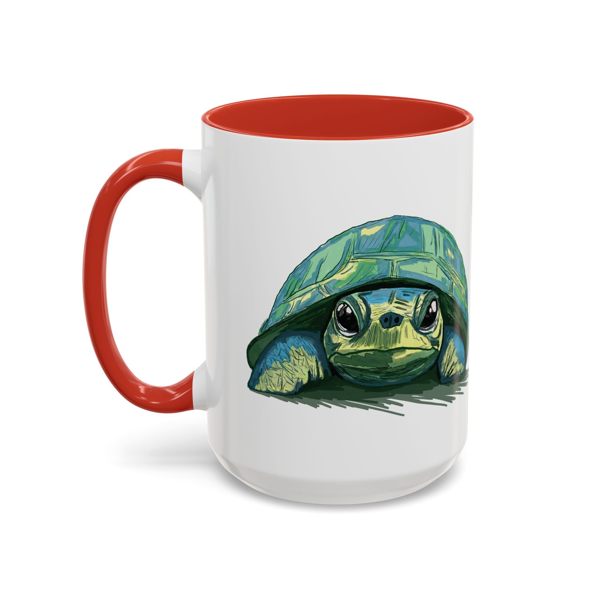 Colorful Sea Turtle Two Tone Coffee Mugs