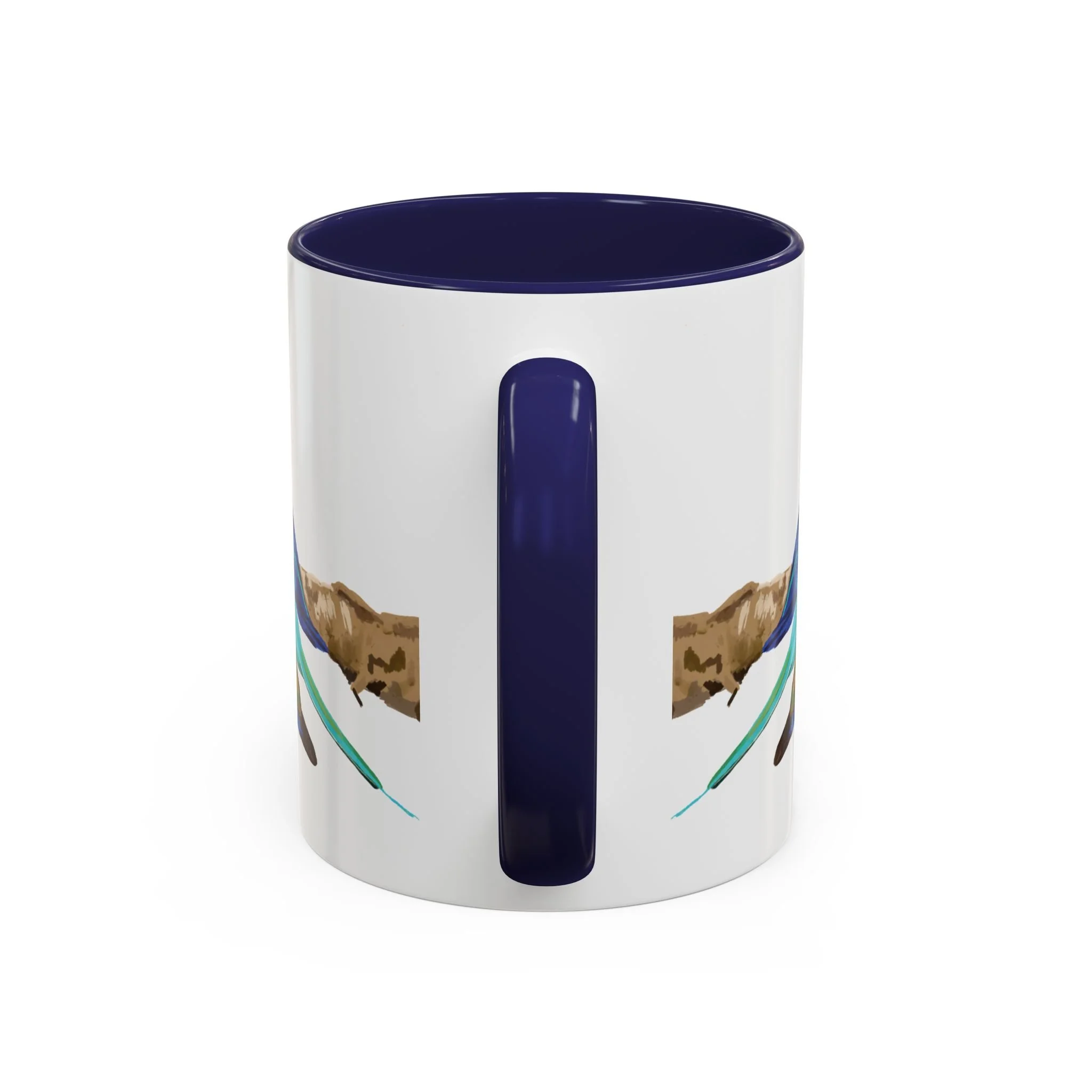 Lilac Breasted Roller Bird Two Tone Ceramic Mugs Navy 11oz