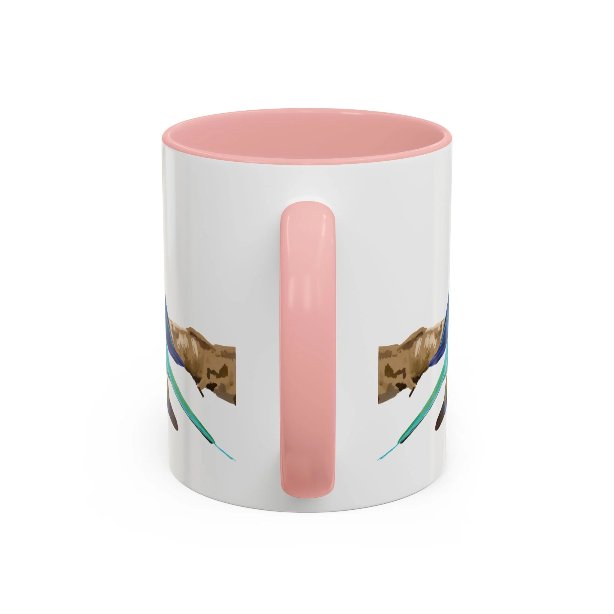 Lilac Breasted Roller Bird Two Tone Ceramic Mugs Pink 11oz