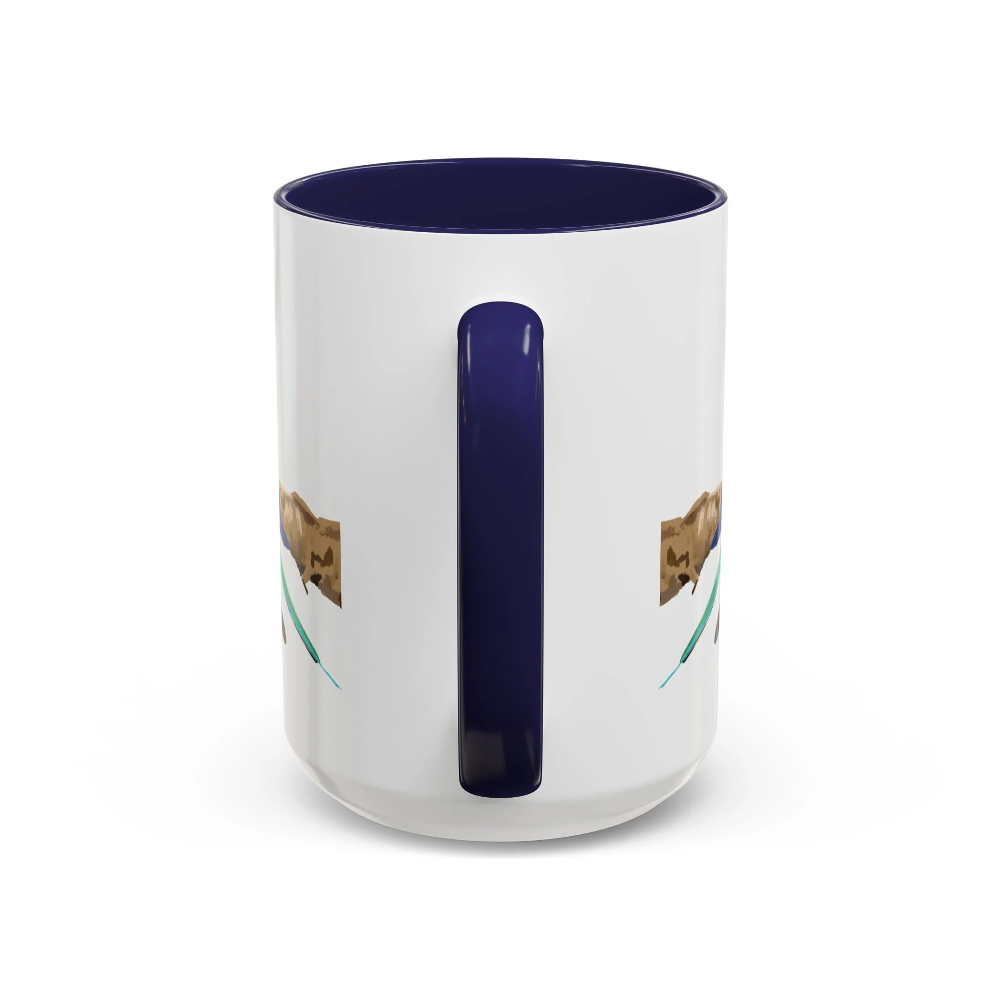 Lilac Breasted Roller Bird Two Tone Ceramic Mugs Navy Blue 15oz