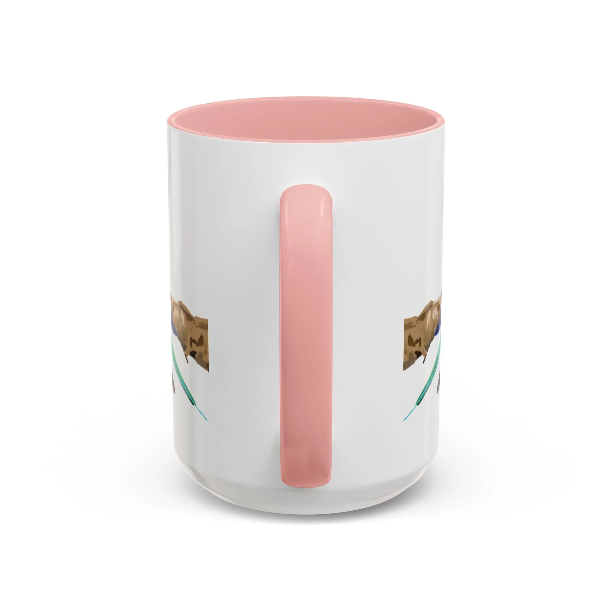 Lilac Breasted Roller Bird Two Tone Ceramic Mugs Pink 15oz