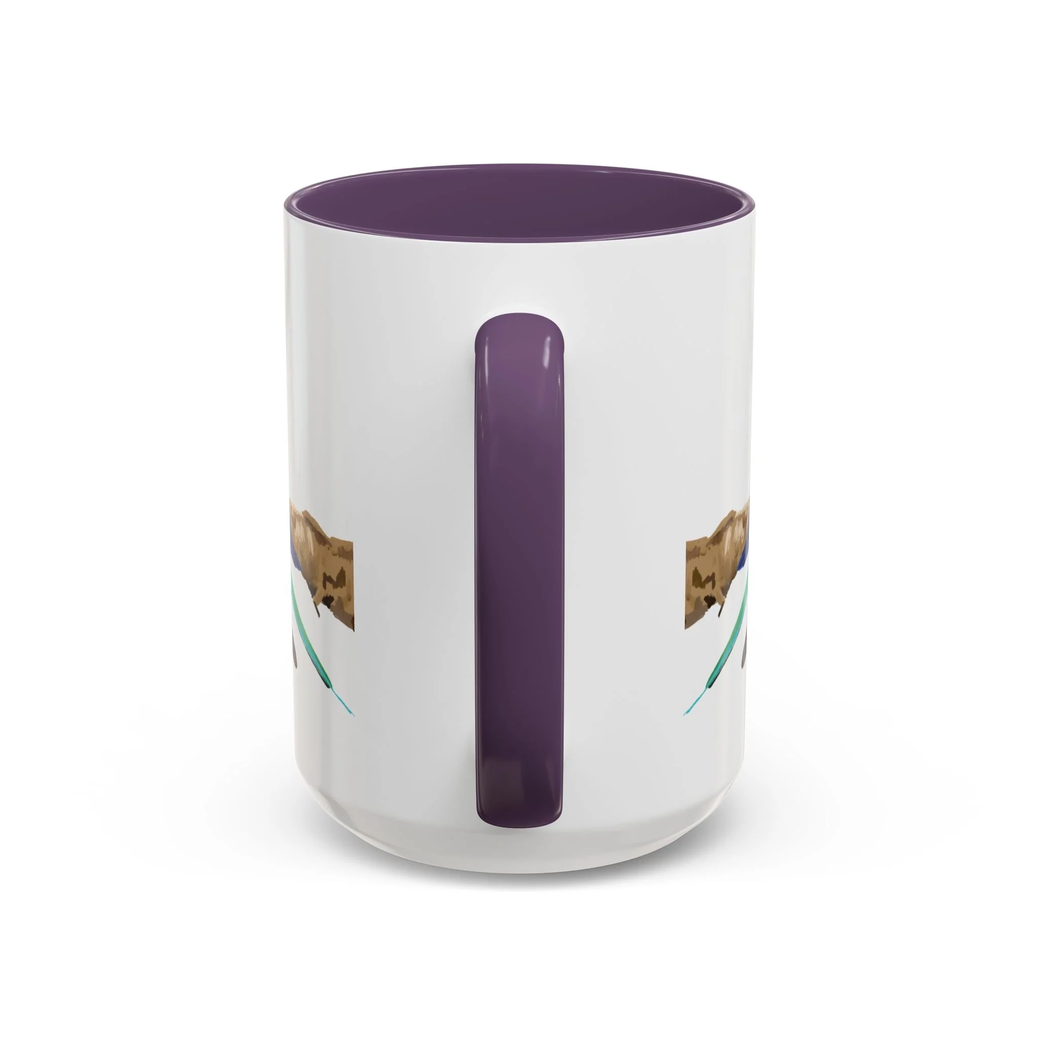 Lilac Breasted Roller Bird Two Tone Ceramic Mugs Purple 15oz