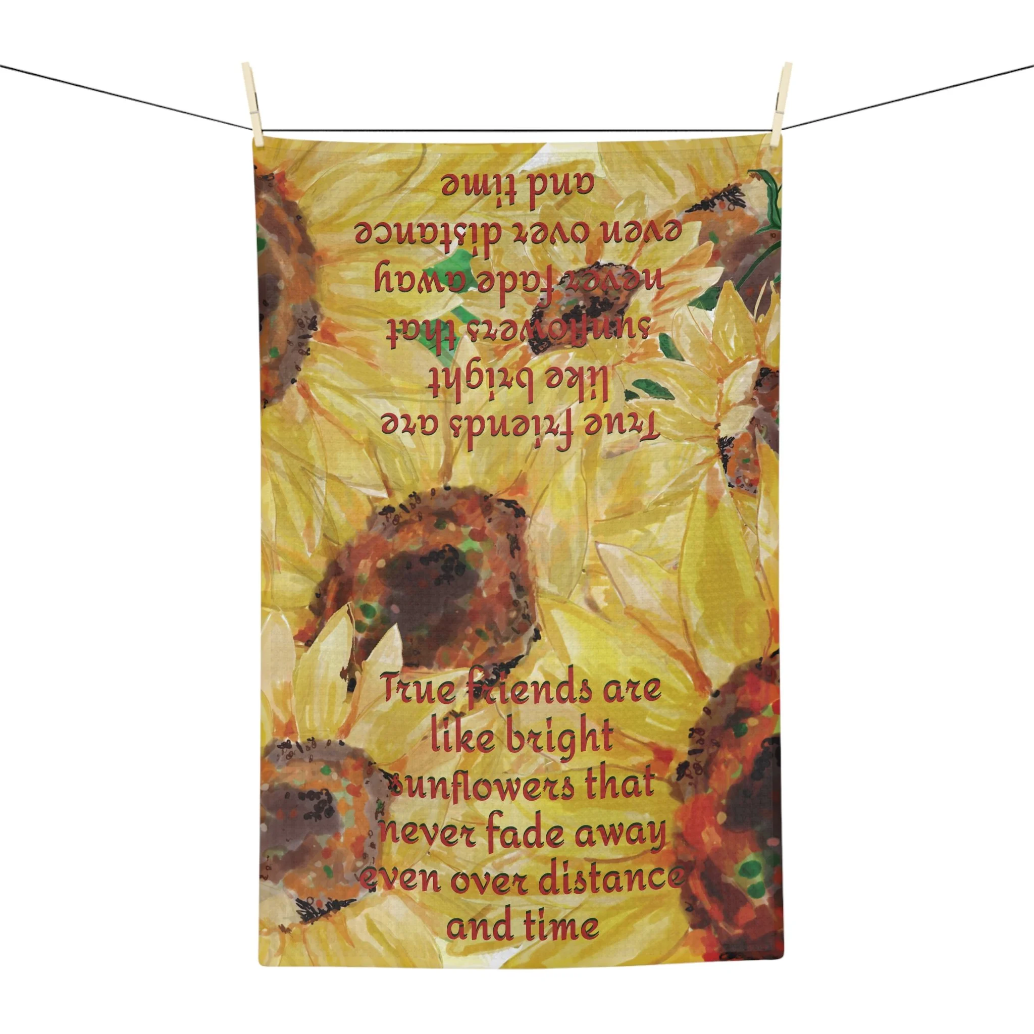 Sunflower friendship microfiber waffle kitchen towel