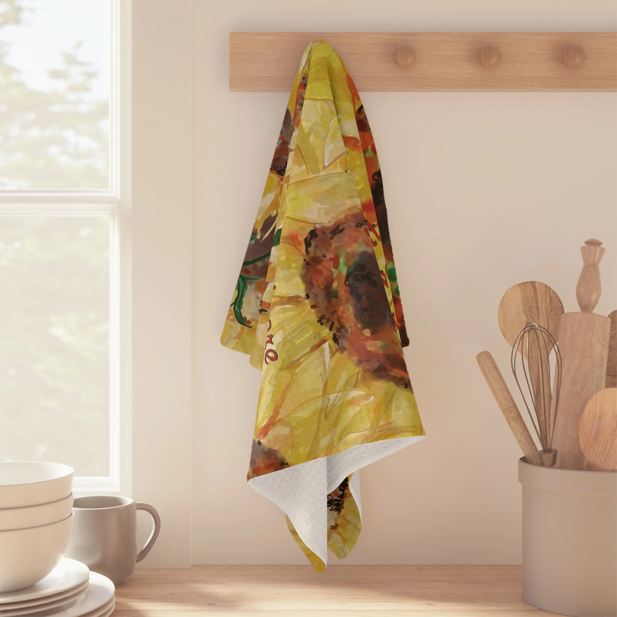 Sunflower friendship microfiber waffle kitchen towel 16" x 25"