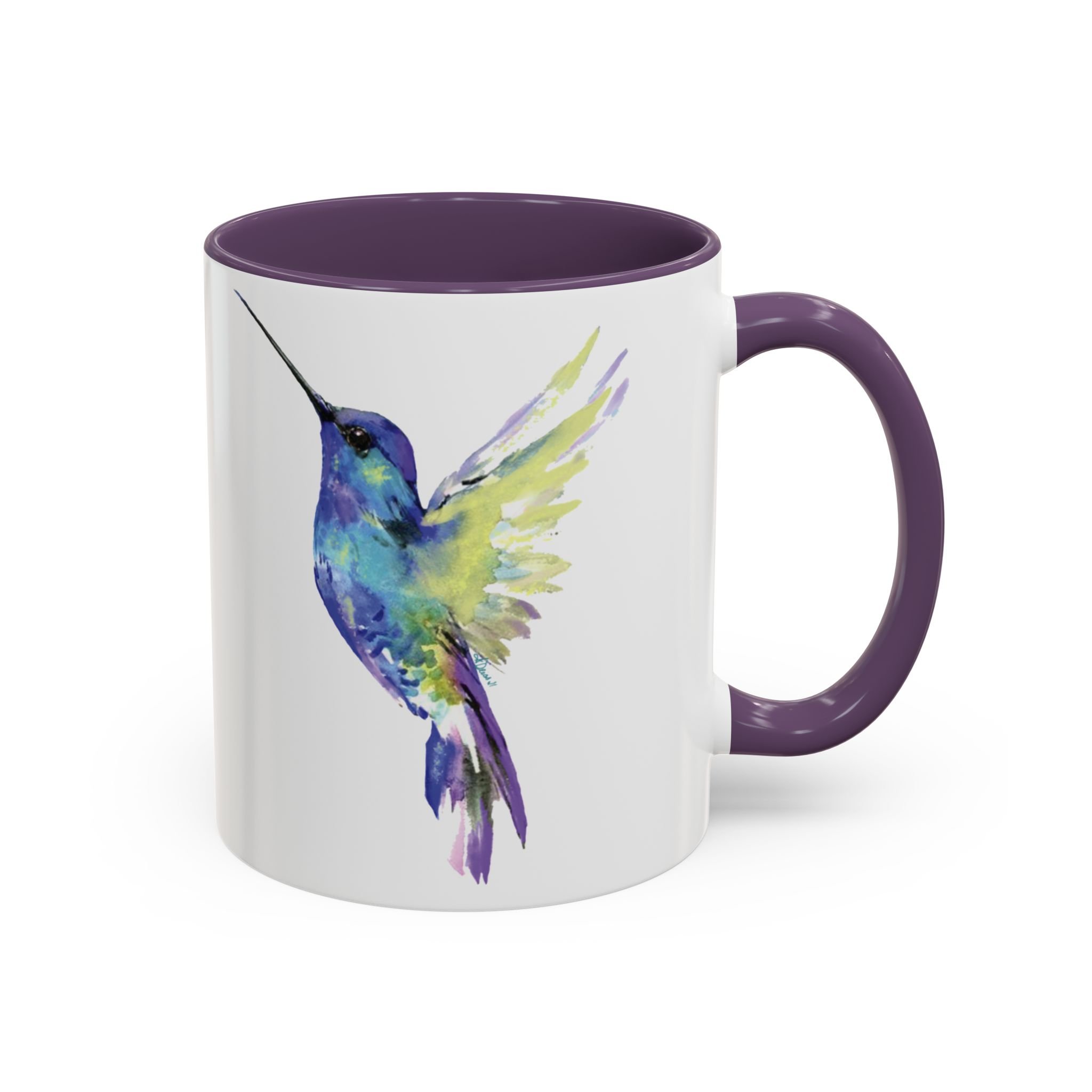 Hummingbird Two Tone Ceramic Mugs purple  11oz