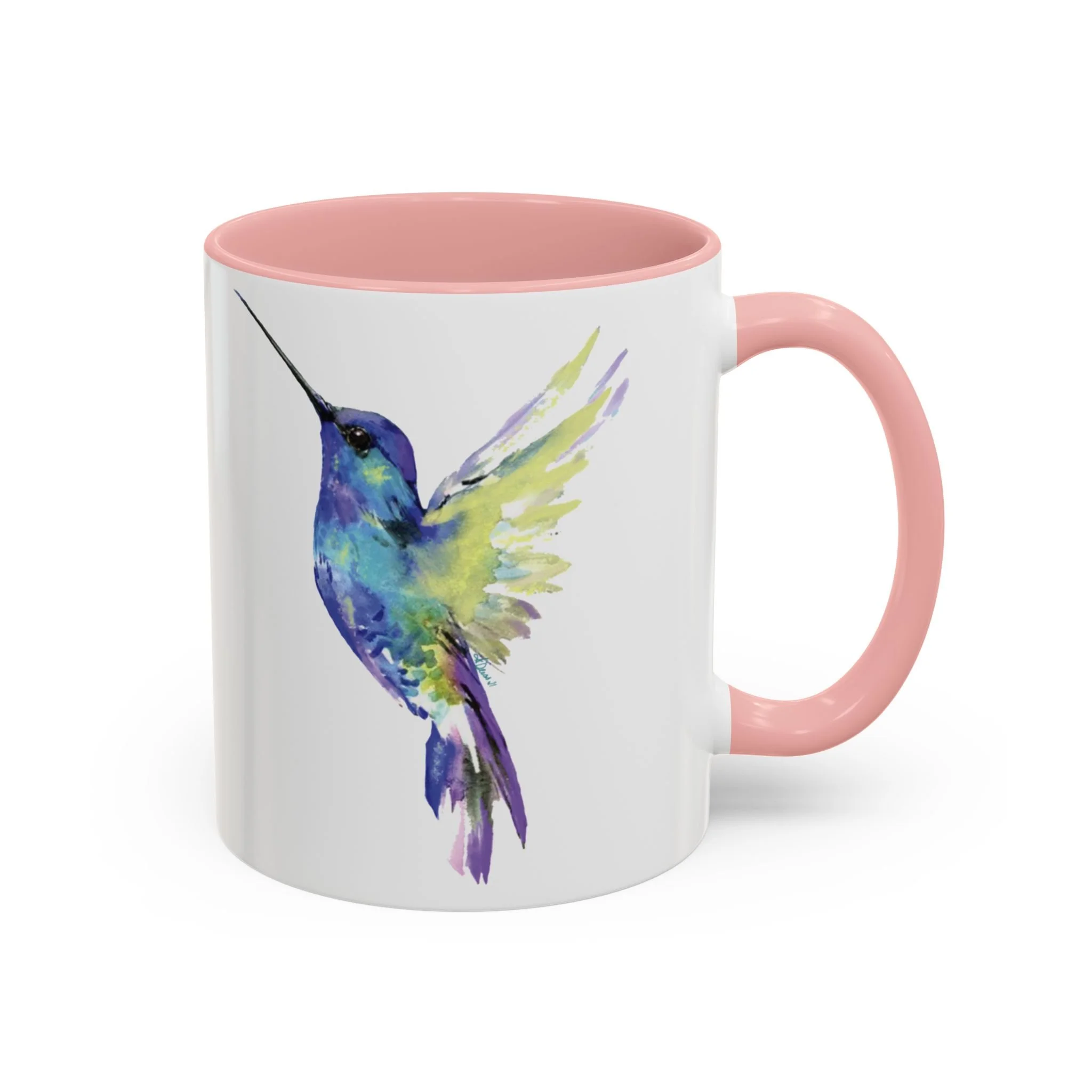 Hummingbird Two Tone Ceramic Mugs Pink 11oz